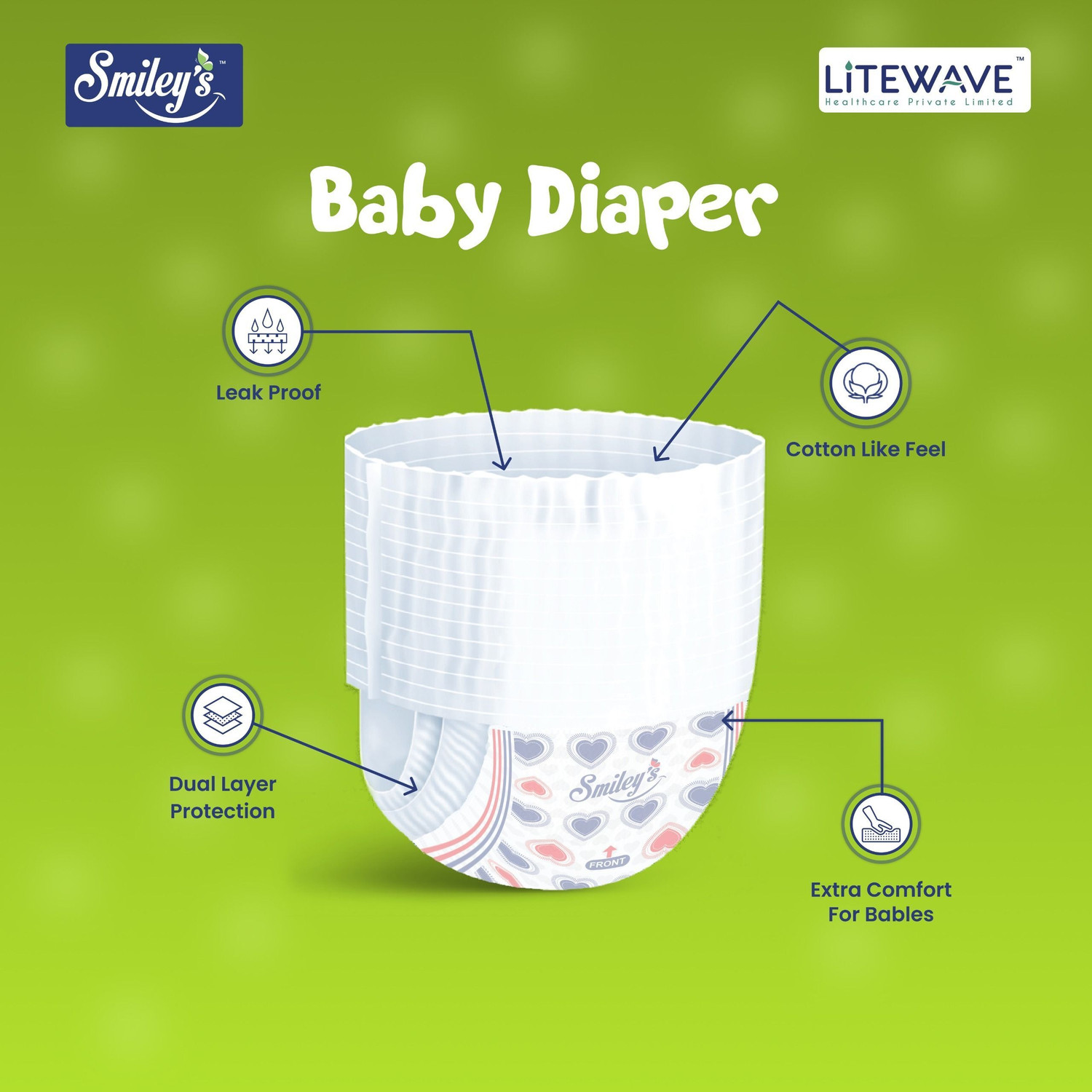 Image of LITEWAVE Bubble Baby Diaper Pants Up to 12 Hours Protection | 2-5 kg | - New Born