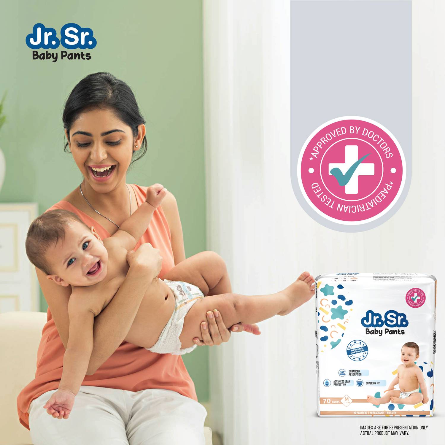 Jr. Baby Diaper Pants M Size 12 kg - Image 2