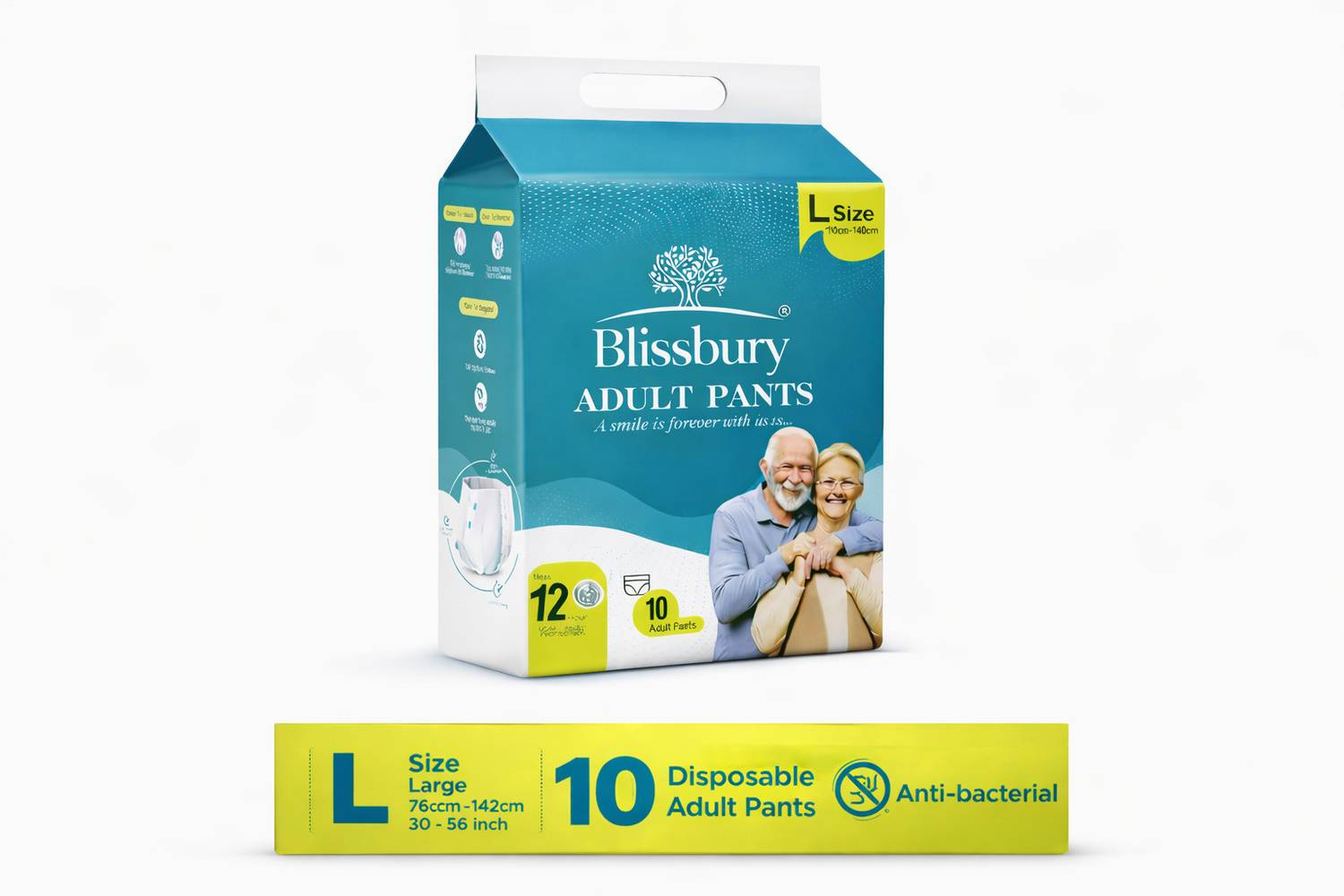 Blissbury Premium Pant Style | Pack of 1 | Adult Diapers Pant Diapers - L