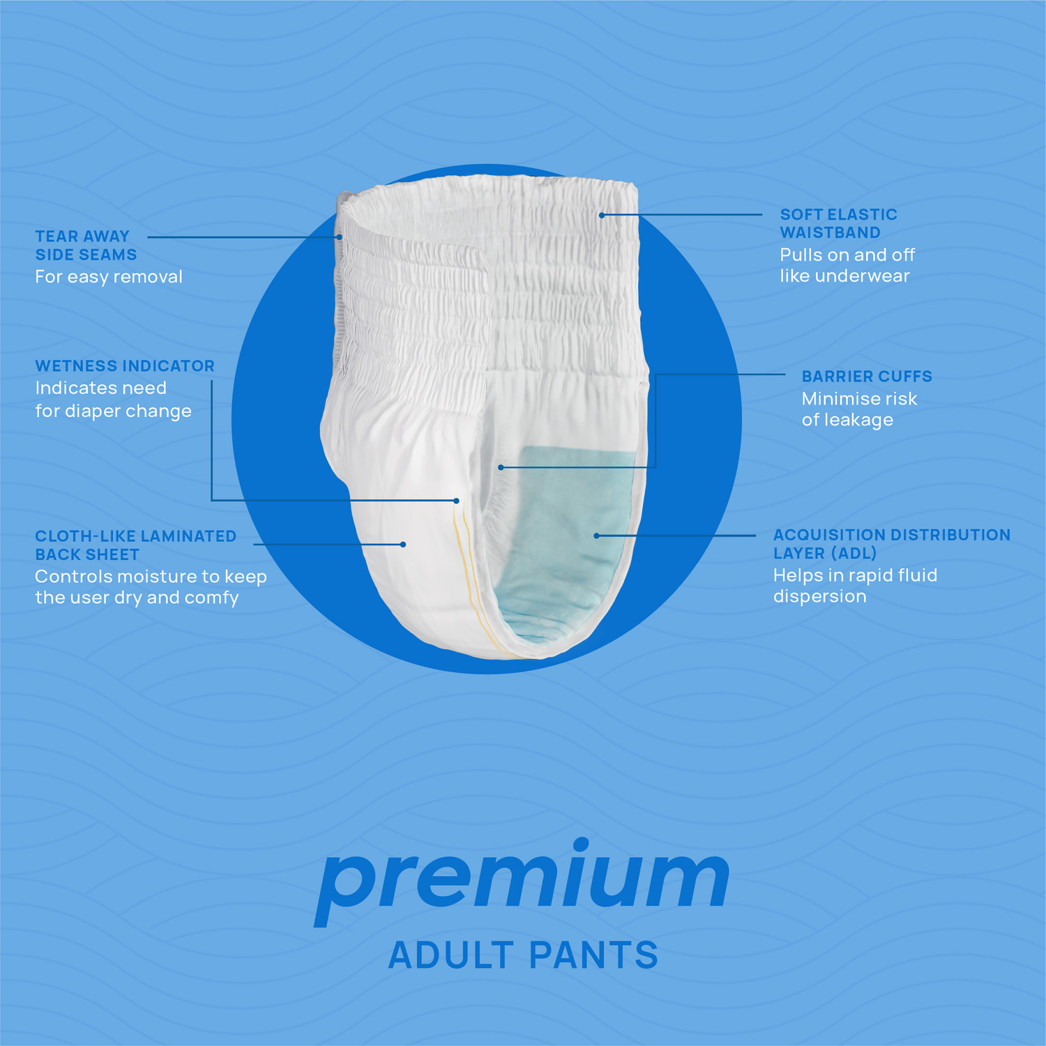 Image of DIGNITY Premium Pant Style Adult Diapers - L