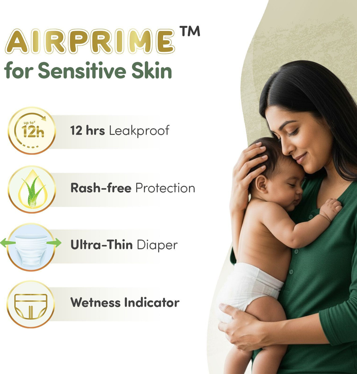 Image of MYLO Baby Ultra-Thin and Breathable Premium AIRPRIME Diaper Pants Pant Diapers - M
