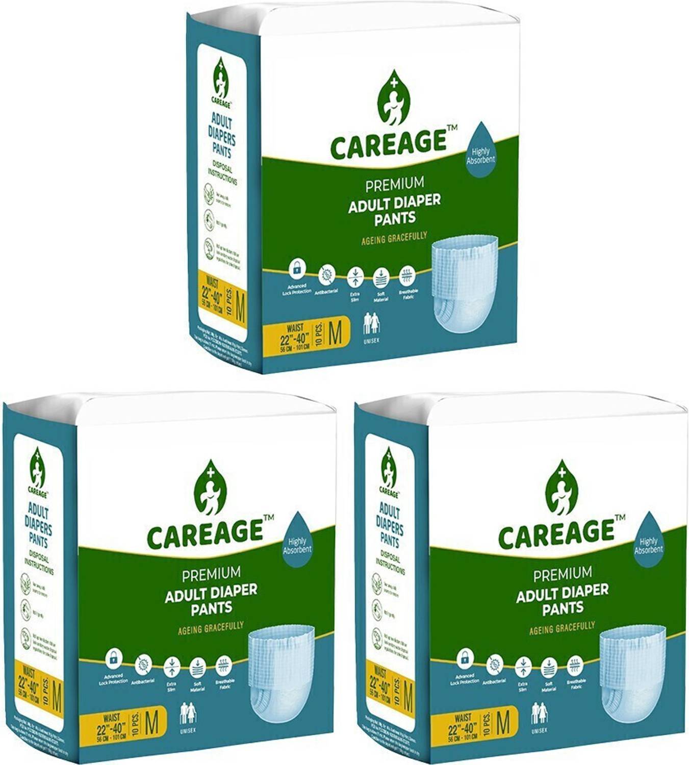 CAREAGE Premium Adult Diaper Pants Adult Diapers - M