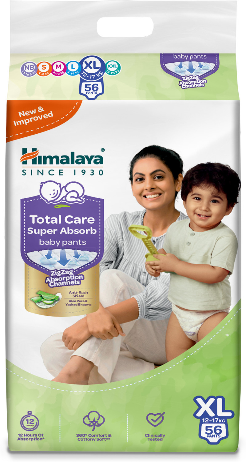 Image of HIMALAYA Total Care Super Absorb Baby Pants Diaper Pant Diapers - XL (56 Pieces)