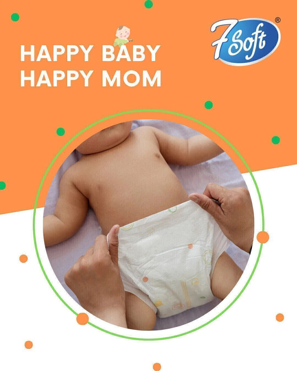 Image of 7 Soft Baby Diaper Pants-Ultra Soft, Leak-Proof, Up to 12 Hours Protection Pant Diapers - M