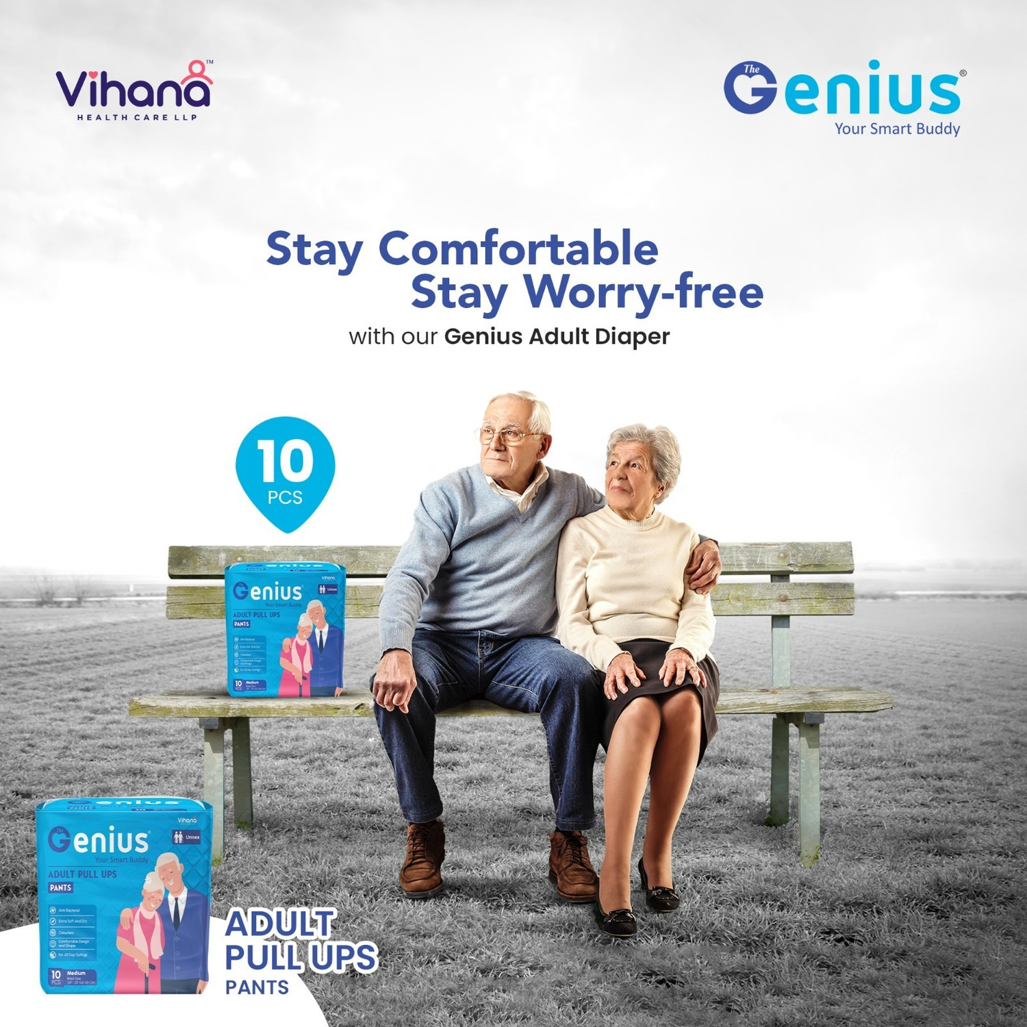 Image of thegenius Pant (41 inch-56 inch) Extra Soft for unisex Adult Diapers - XXL