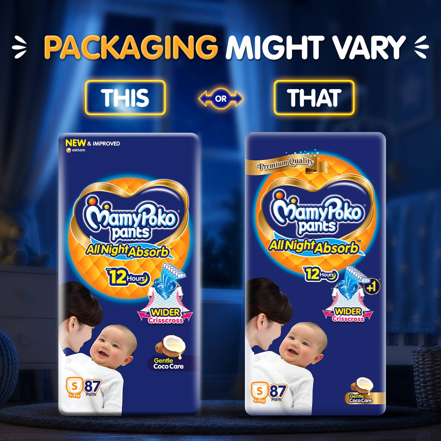 MamyPoko All Night Absorb Pant Diapers - S, 87 Pieces - Image 2