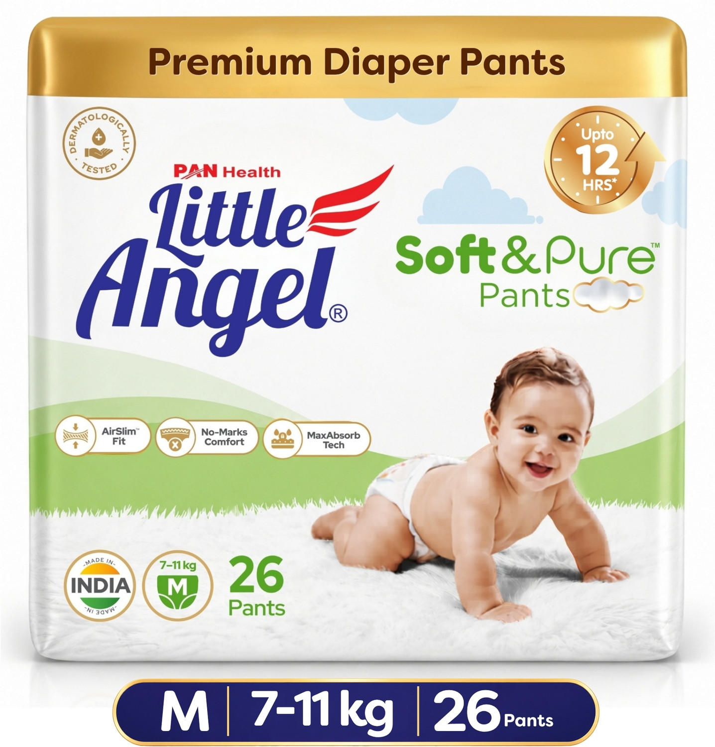 Image of Little Angel Soft & Pure Calendula Infused Pant Diapers - M