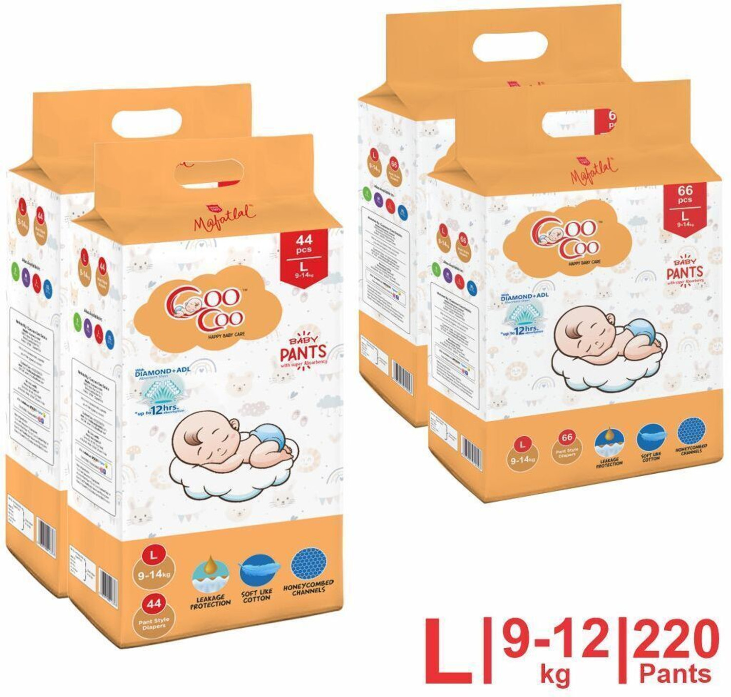Image of Coo Coo Baby Pants Style Diaper Size Large Pant Diapers - L