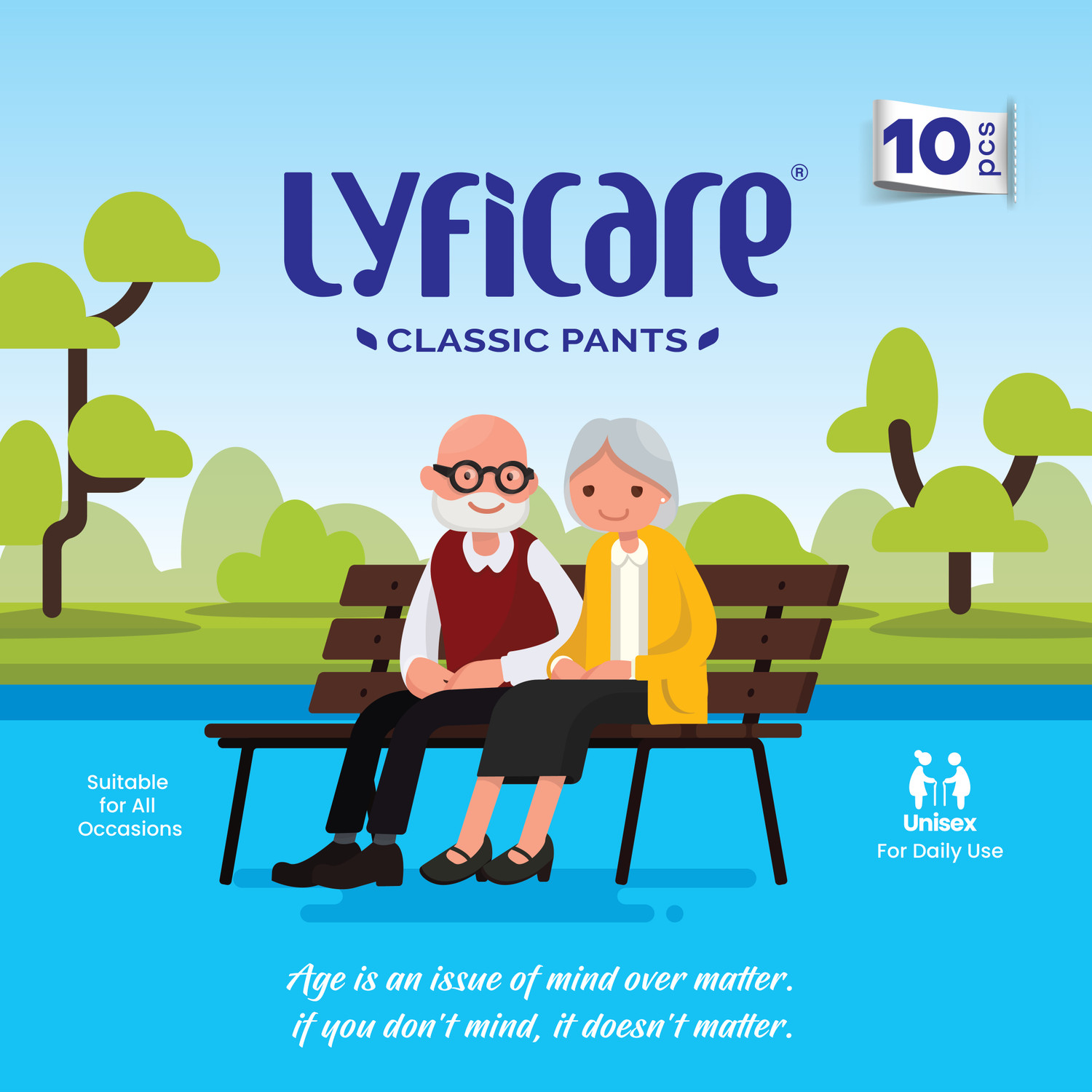 Image of lyficare Classic Pants | Waist Size (30-48 Inch) Adult Diapers - L