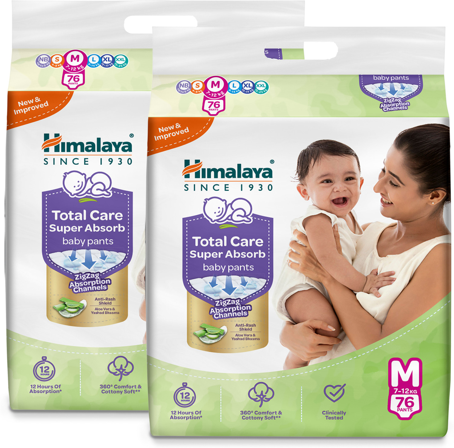 Image of HIMALAYA Total Care Super Absorb Baby Pants Diaper Pant Diapers - M (152 Pieces)
