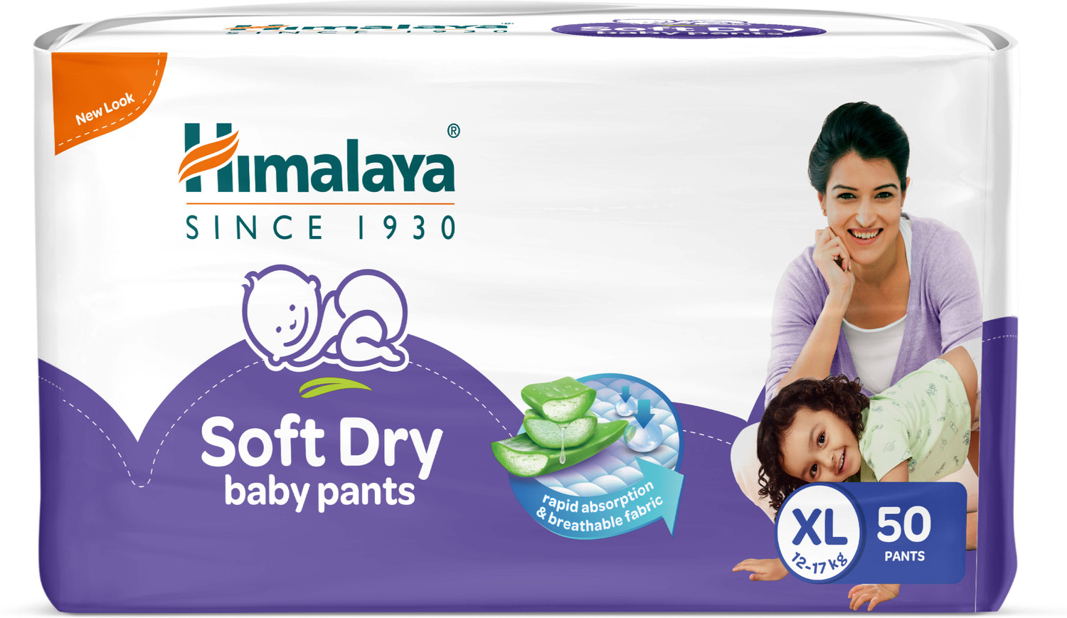 Image of HIMALAYA Soft Dry Baby Pants Diaper | 12-17 kg | Ultra Absorbent Leak-Proof Pant Diapers - XL (50 Pieces)