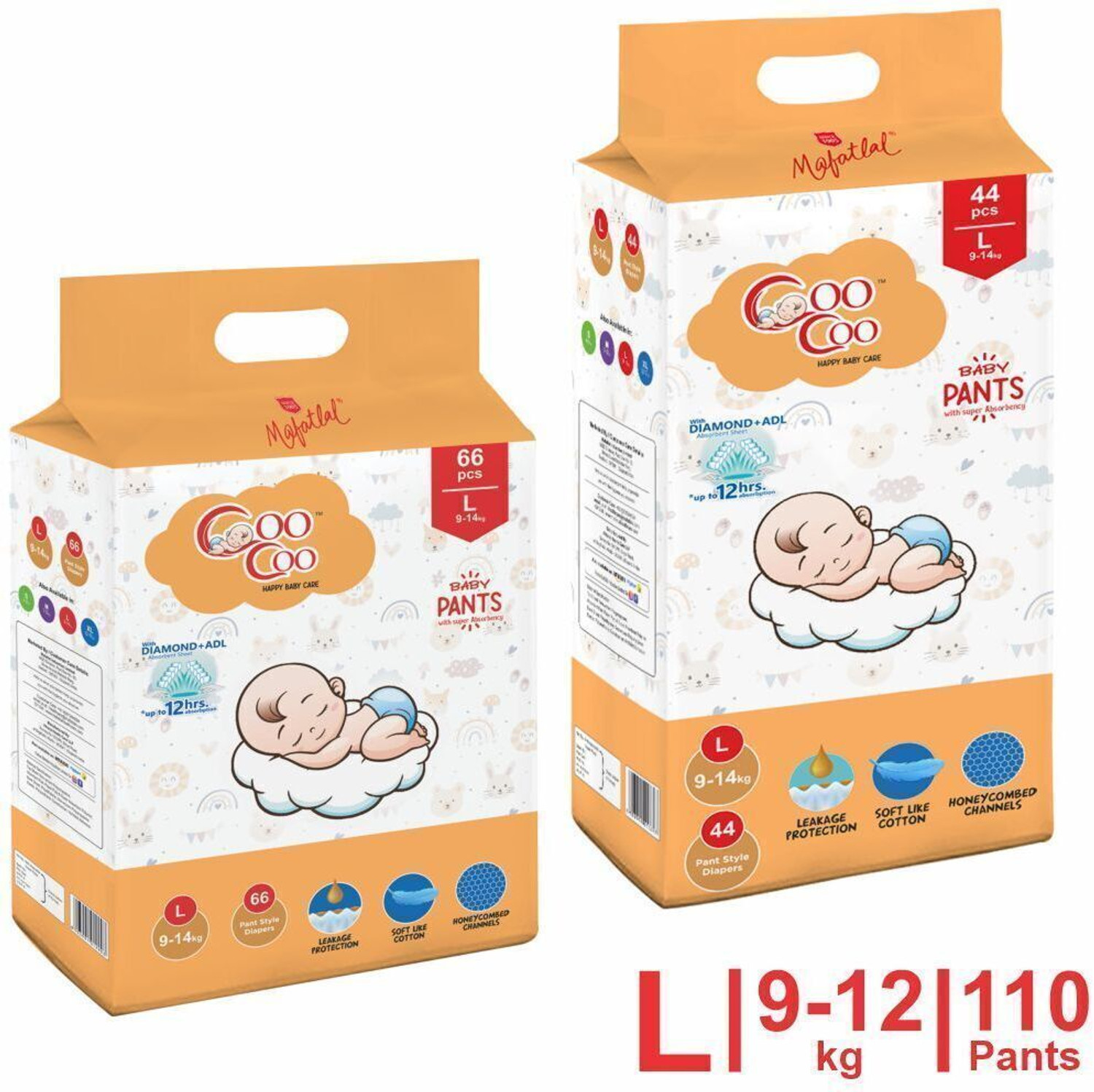 Image of Coo Coo Baby Pants Style Diaper Size Large Pant Diapers - L