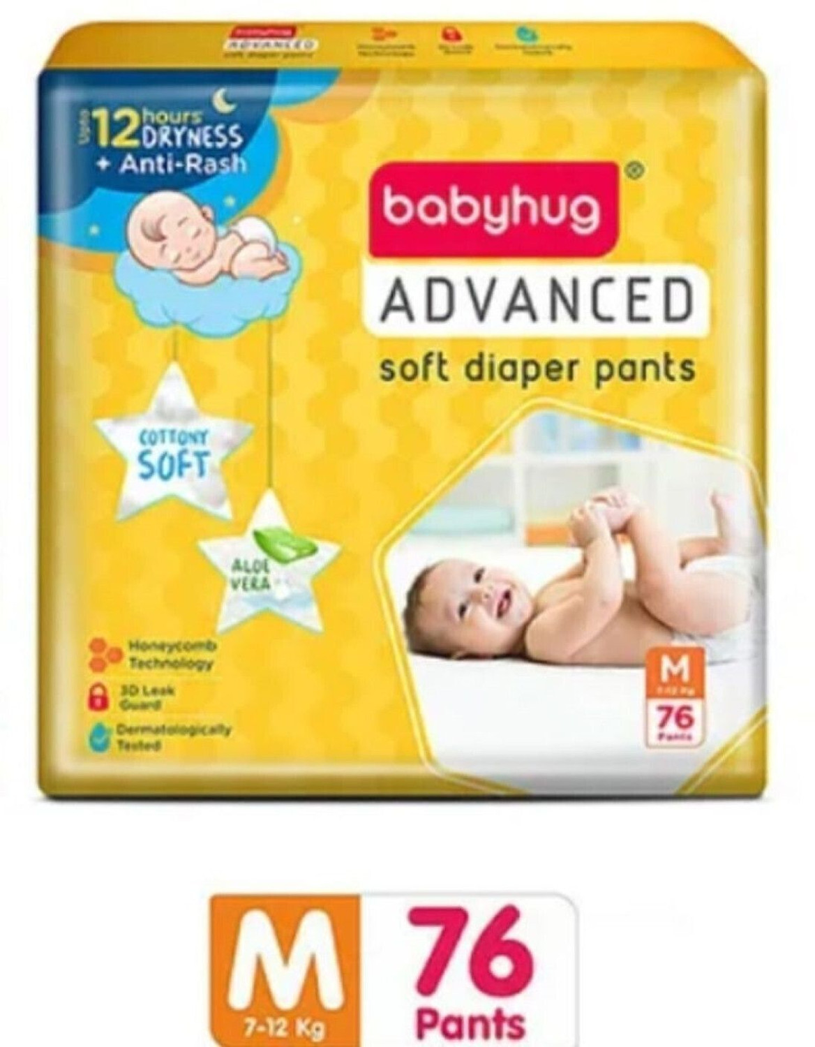 Image of babyhug Advanced Pant Style Diapers Pants ( Medium, 7-12 kg) Pant Diapers - M