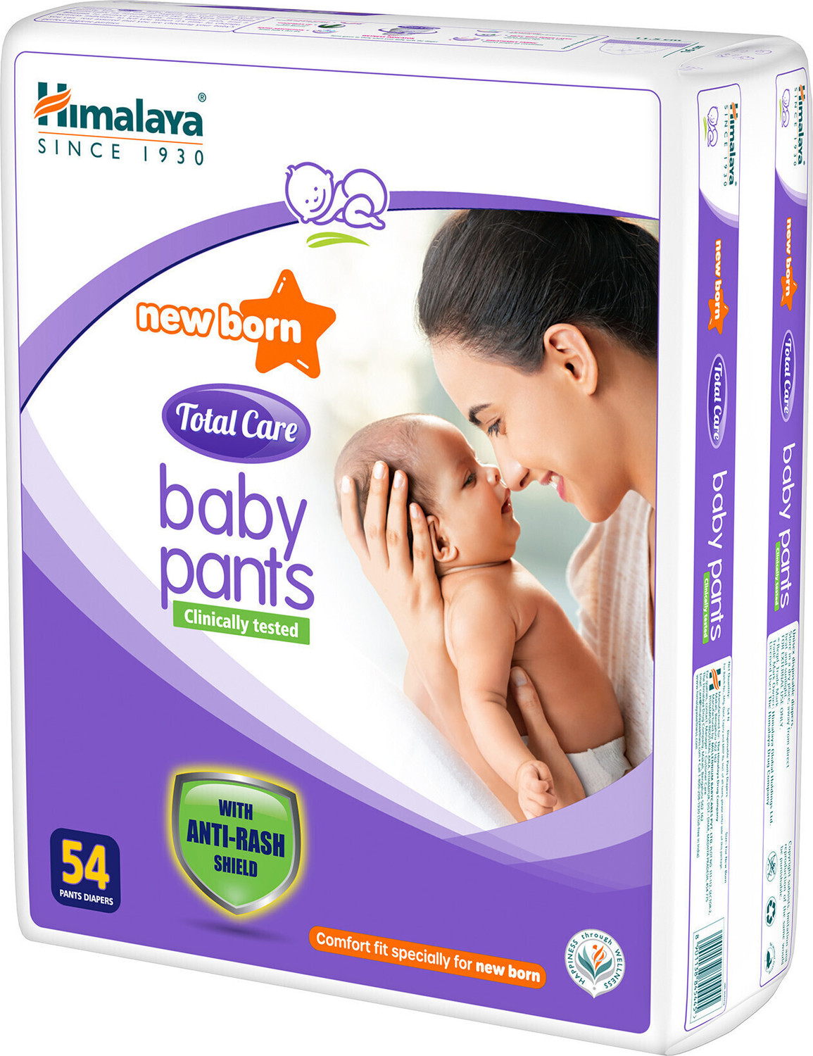 Image of HIMALAYA NEW BORN TOTAL CARE BABY PANTS 54S(PO2) - New Born