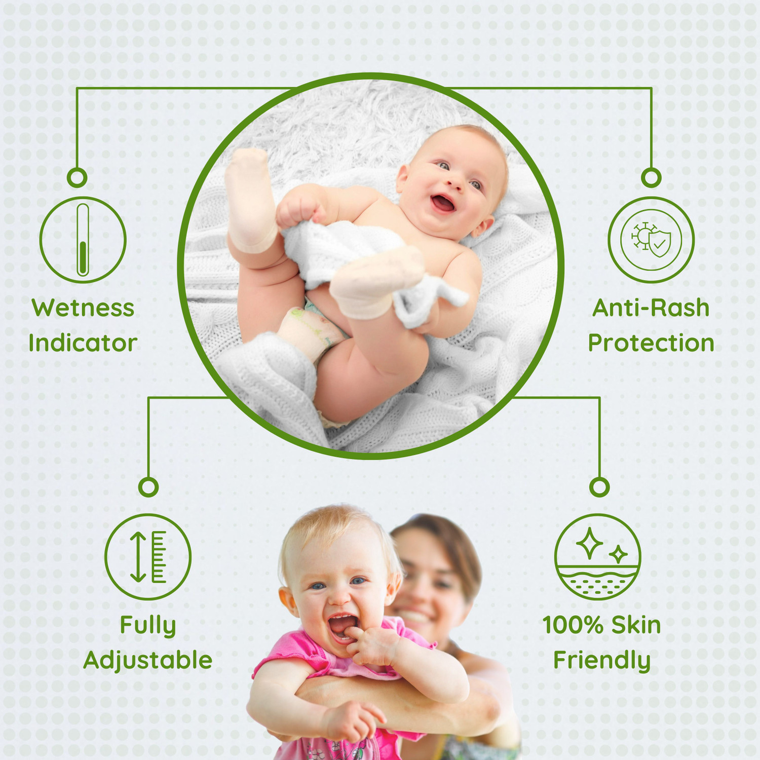 Image of Firsthug Baby Diaper Tape Style Double Layer Leakage Protection High Absorb Technology Tape Diapers - S