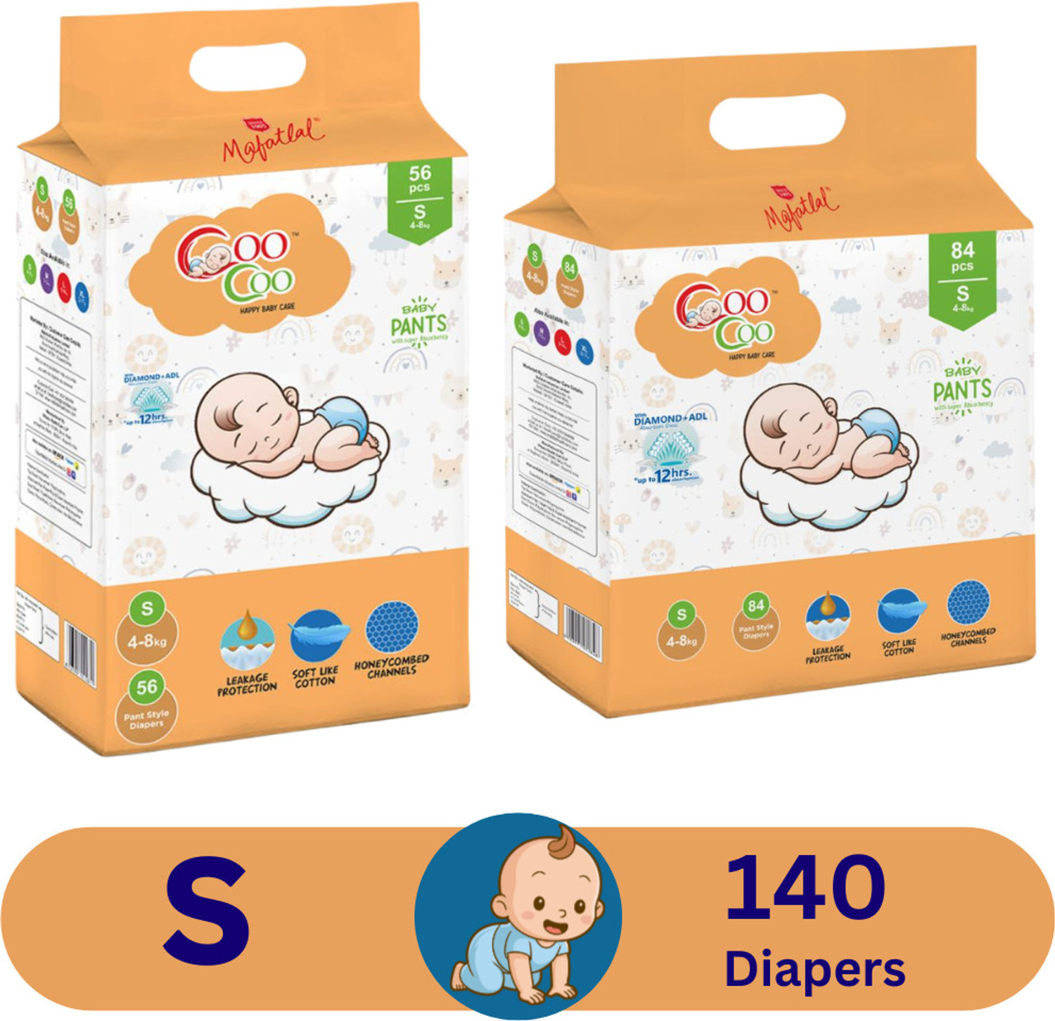 Image of Coo Coo Baby Pants Style Diaper Size Small Pant Diapers - S