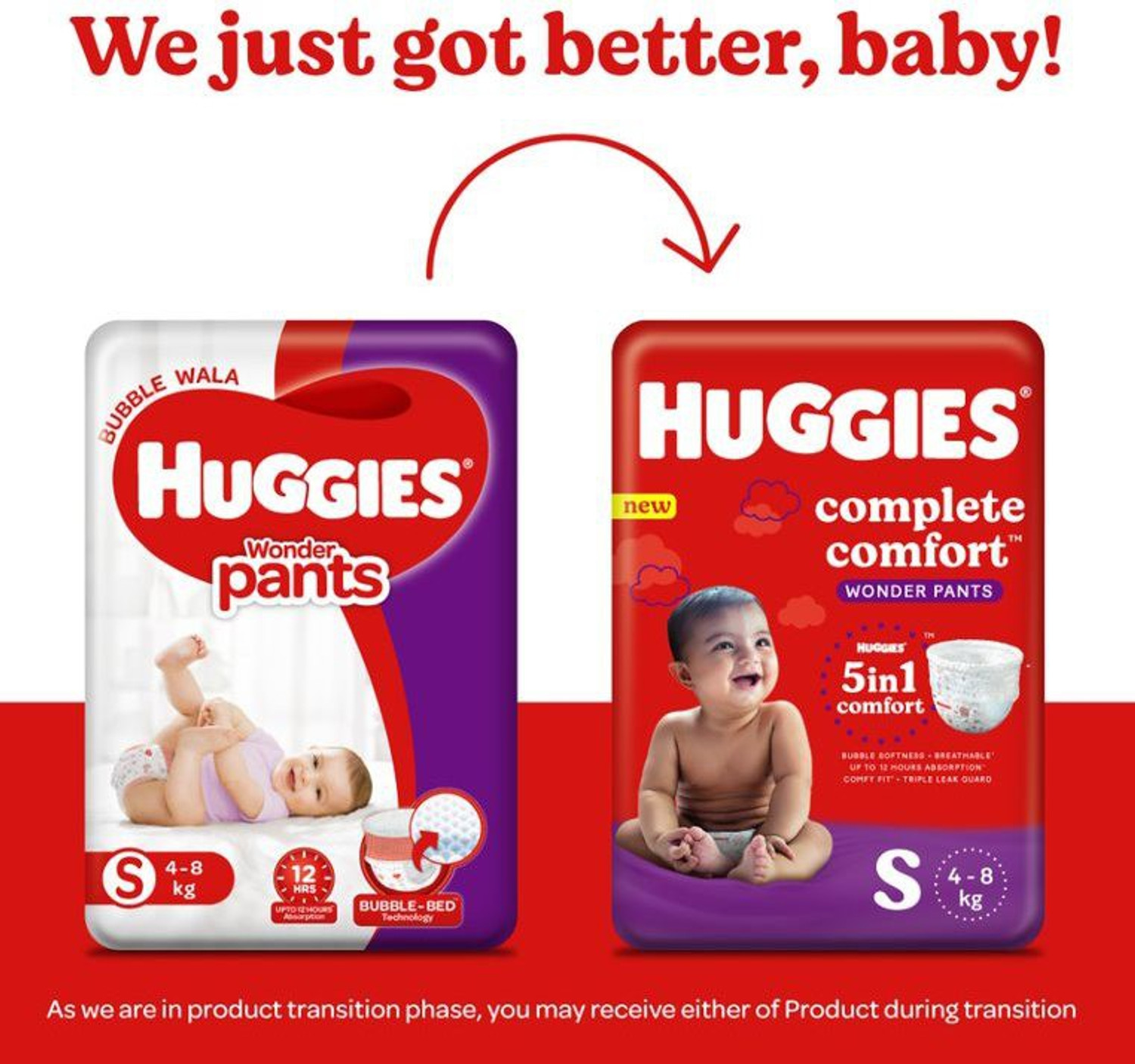Image of Huggies Complete Comfort Wonder Pants Small with 5 in 1 Comfort Pant Diapers - S