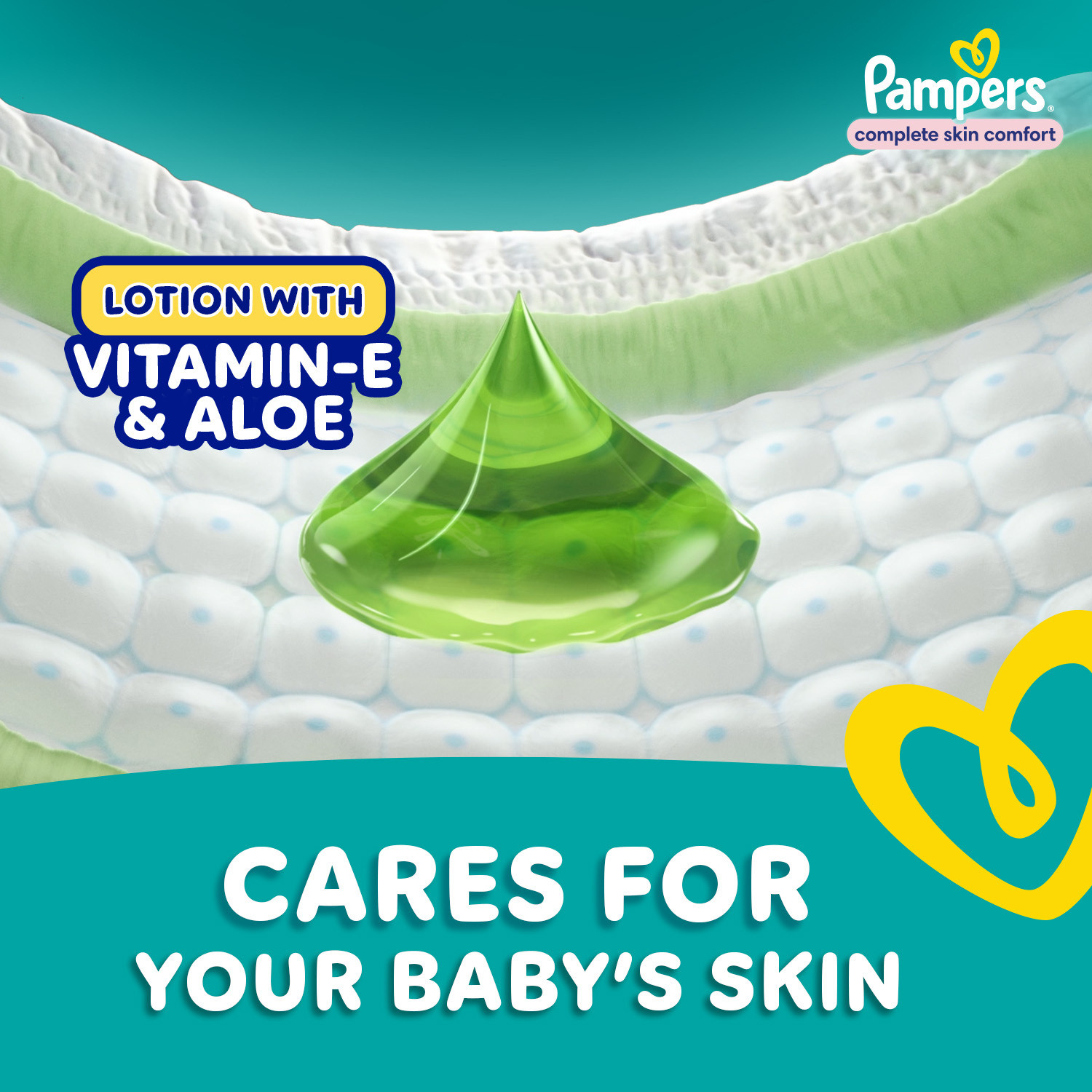 Image of Pampers Complete Skin Comfort with VitaminE & Aloe Vera Lotion Pant Diapers - M