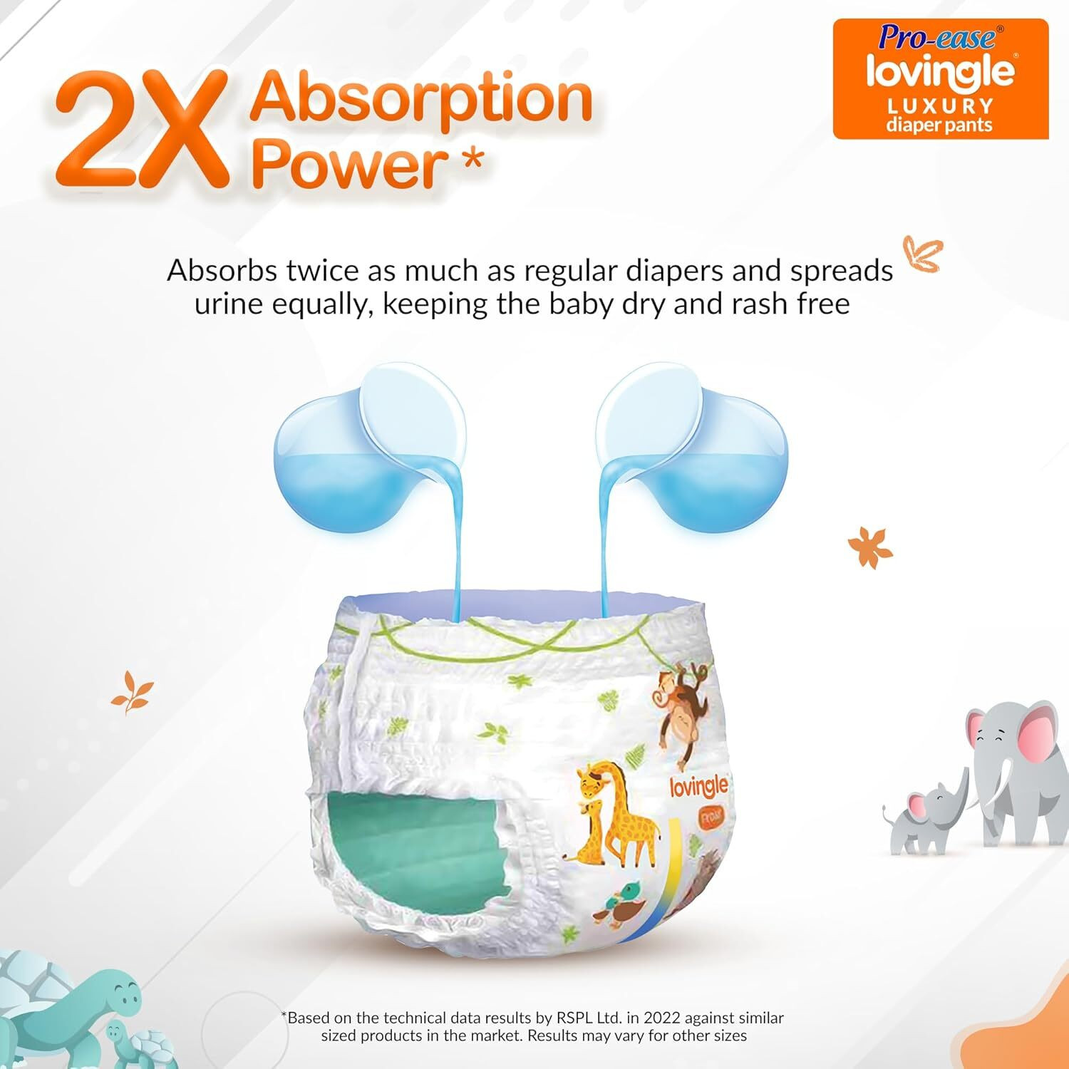 Image of Pro-ease Lovingle Premium Luxury Diaper Pants - M (25+25)=50 Pieces Pant Diapers - M