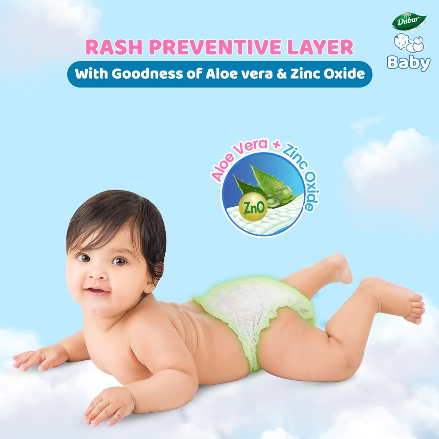 Image of Dabur Baby Super Pants | Diaper Infused with Aloe Vera, Shea Butter & Vitamin E | Insta-Absorb Technology - M