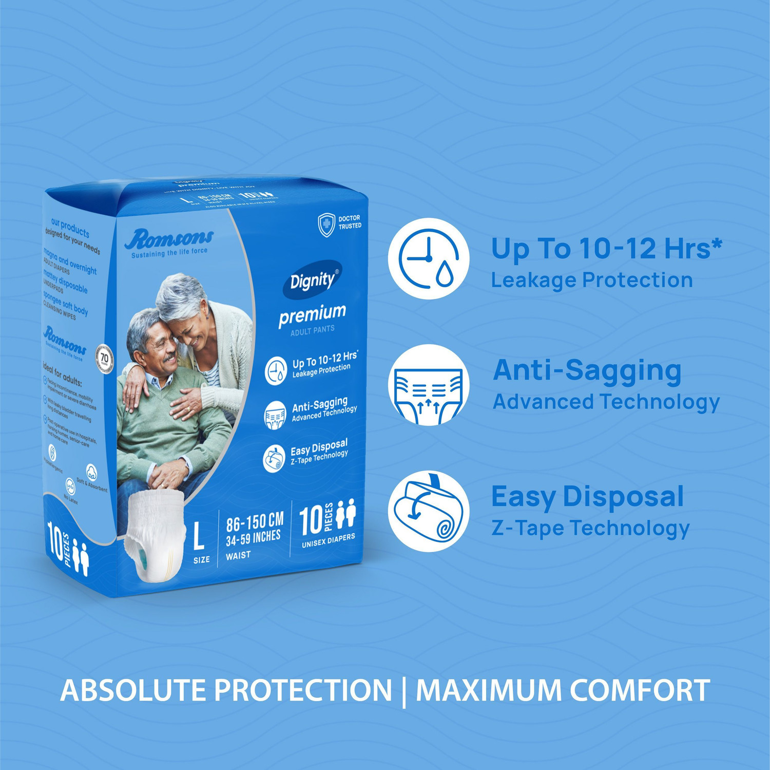 Image of DIGNITY Premium Pant Style Adult Diapers - L
