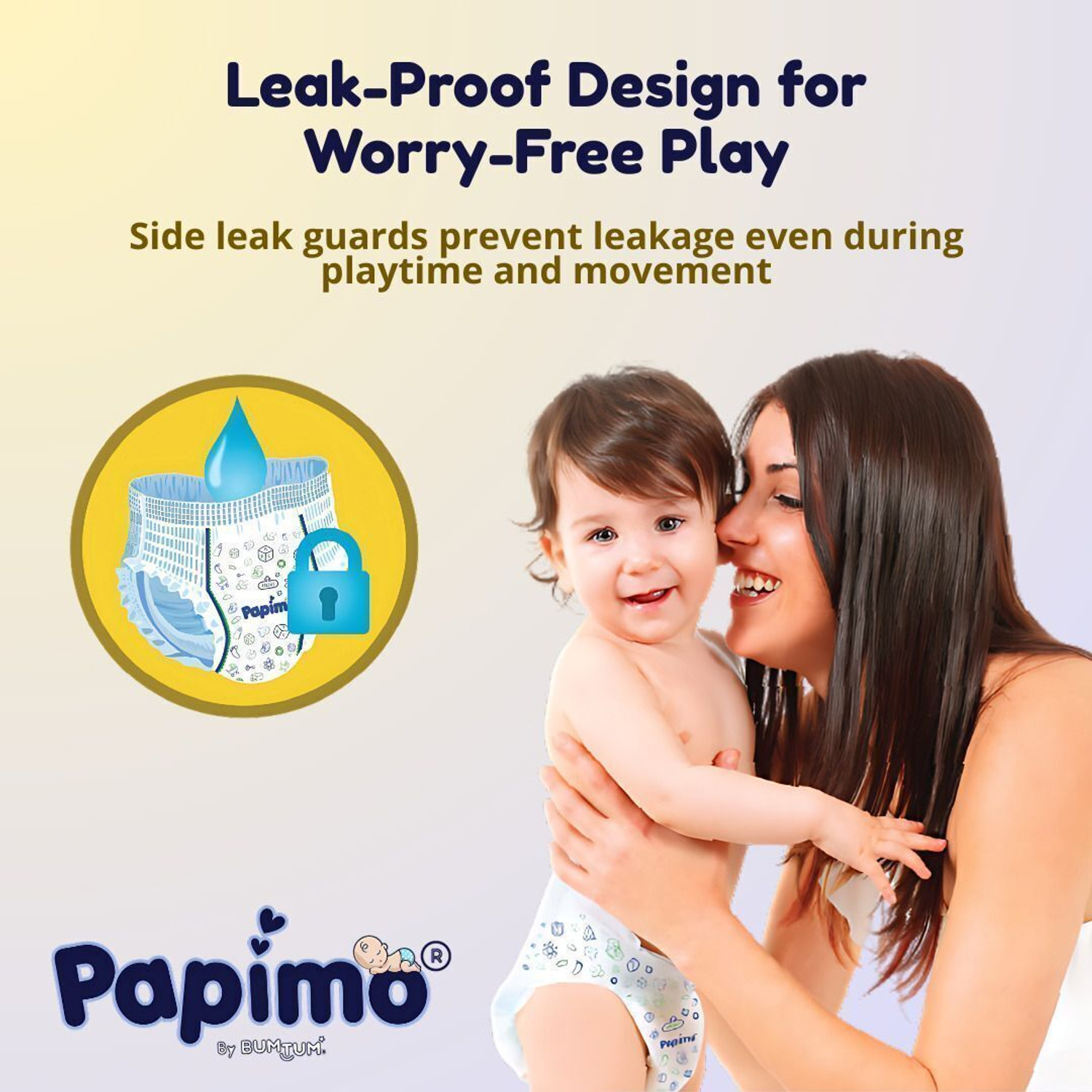 Image of Papimo pants Baby Diaper | 10hrs Protection & Extra Absorption | Ultra-Soft | 2-5 kgs | PK-2 Pant Diapers - New Born