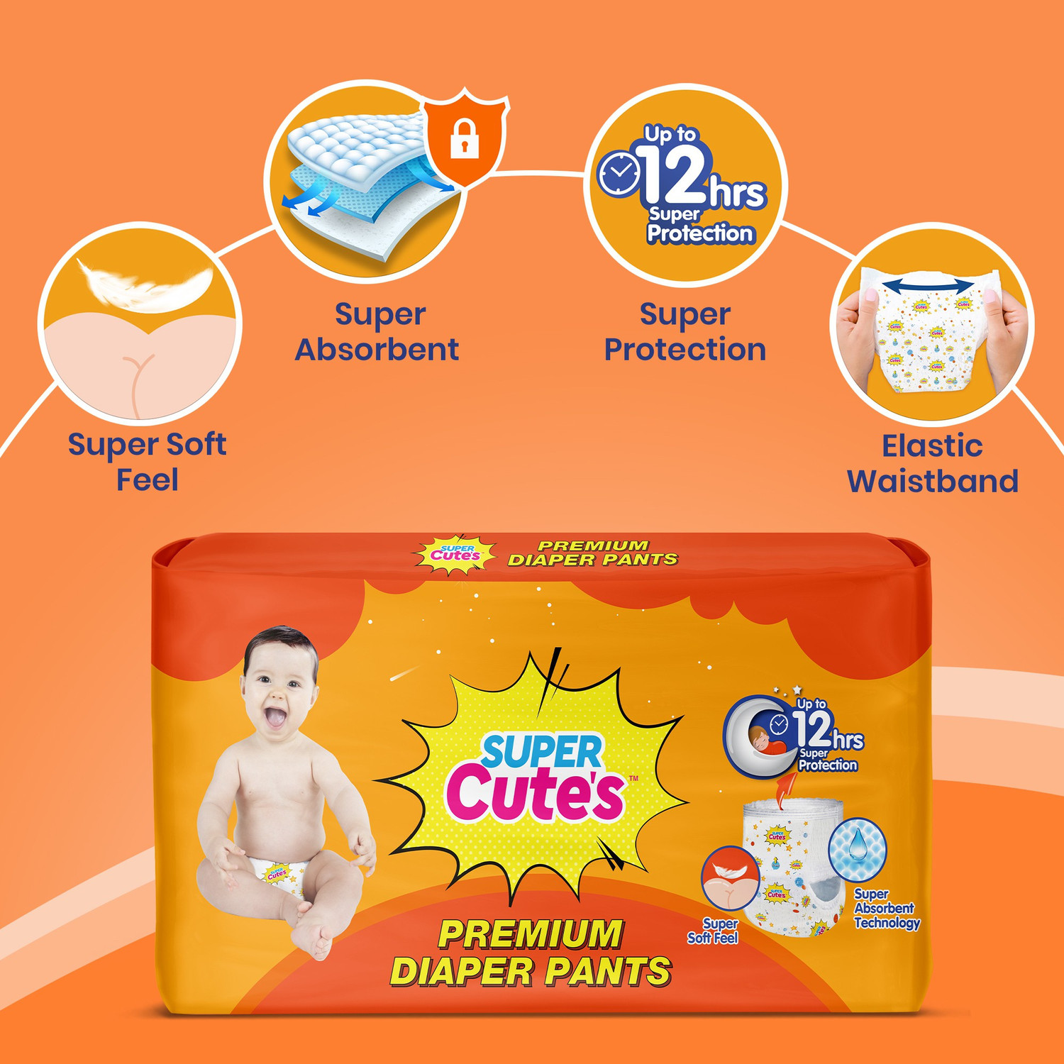 Image of Super Cute's | Wonder Pullups | Pant Style Premium Diaper | For Superior Absorption Pant Diapers - L