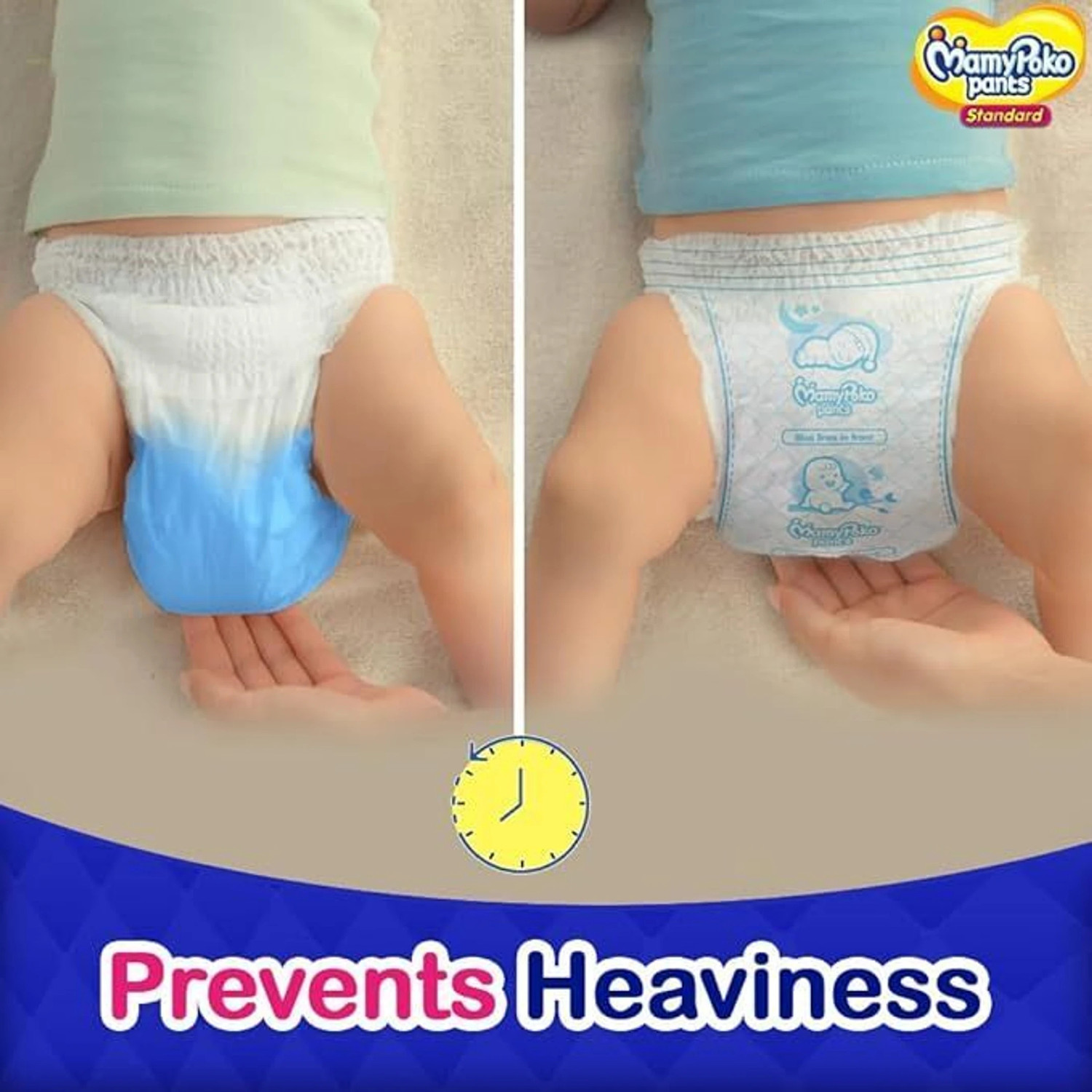 Image of MamyPoko Standard Pants Style Diaper upto 10 Hours Pack of 64 M223 Pant Diapers - M