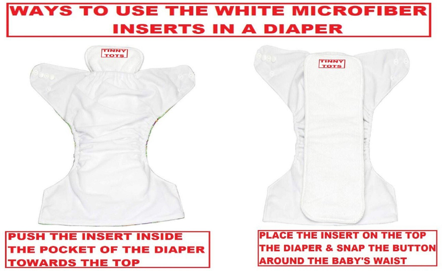 Image of TINNY TOTS Premium Quality 4 Layer Cotton Microfiber Bamboo White Insert Liner Reusable Washable Cotton Diaper Nappy Inserts for Baby Cloth Diapers, 4 Layer White Inserts Liners Natures Cloth Diaper Liner For Toddlers /Infants /New Borns(0-24 Months, 3-17KGS)(PACK OF 4) - S - M