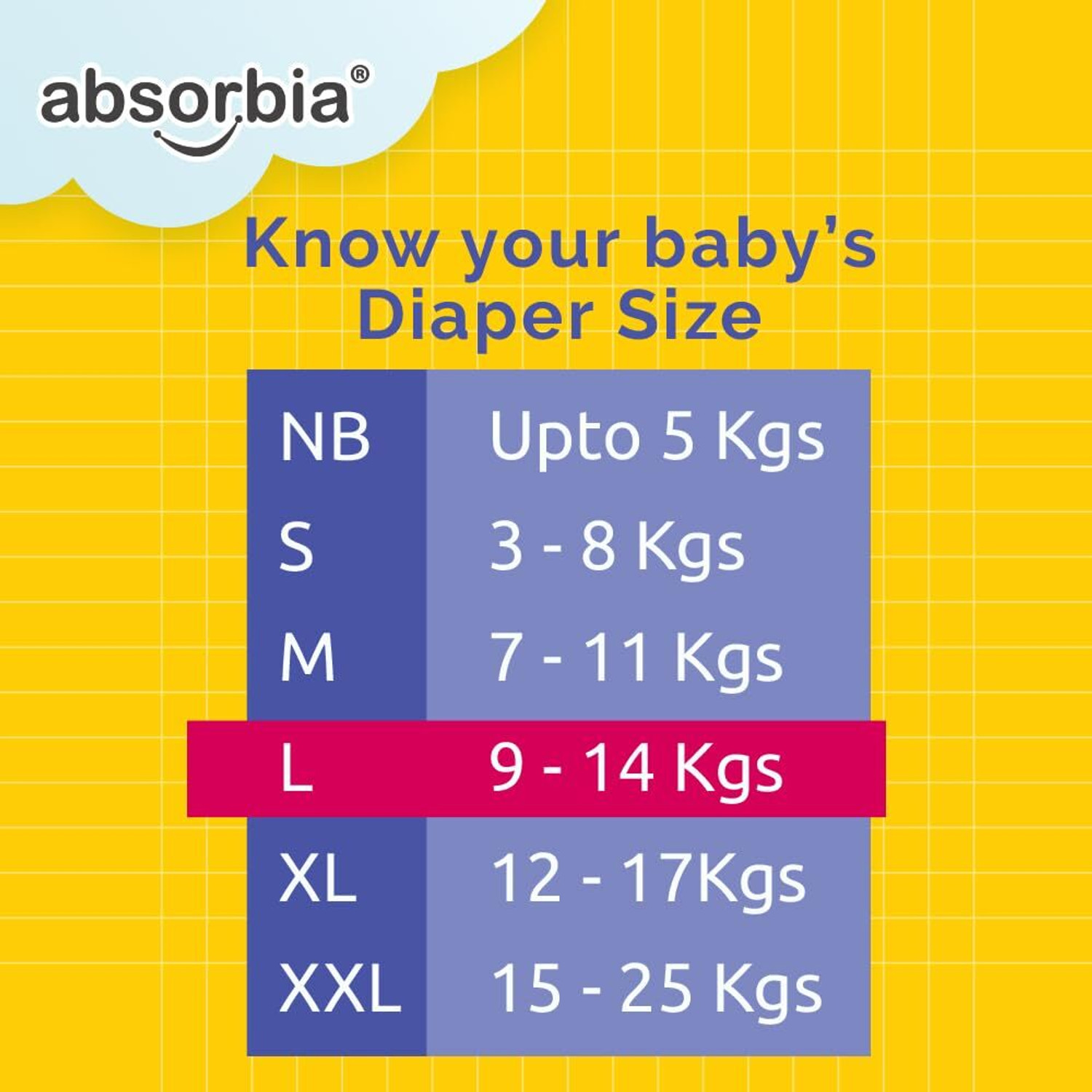Image of ABSORBIA Jumbo Baby Pants | Large | 9-14 Kgs| Pack of 1 Pant Diapers - L
