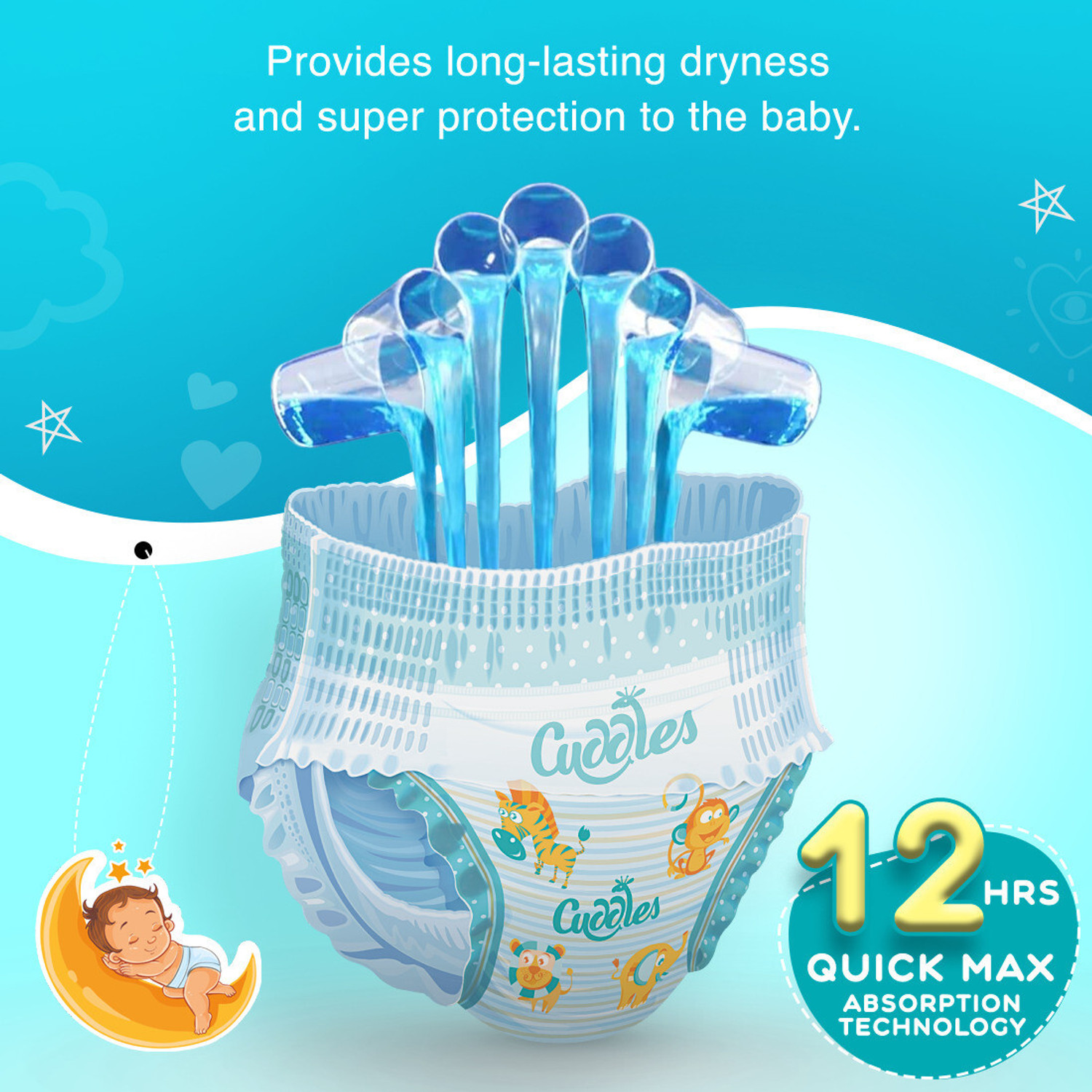 Image of Cuddles - Super Pants Baby Diaper 2X Softer Super Dry Comfort Quick Max Absorption Upto 12 Hrs - XL