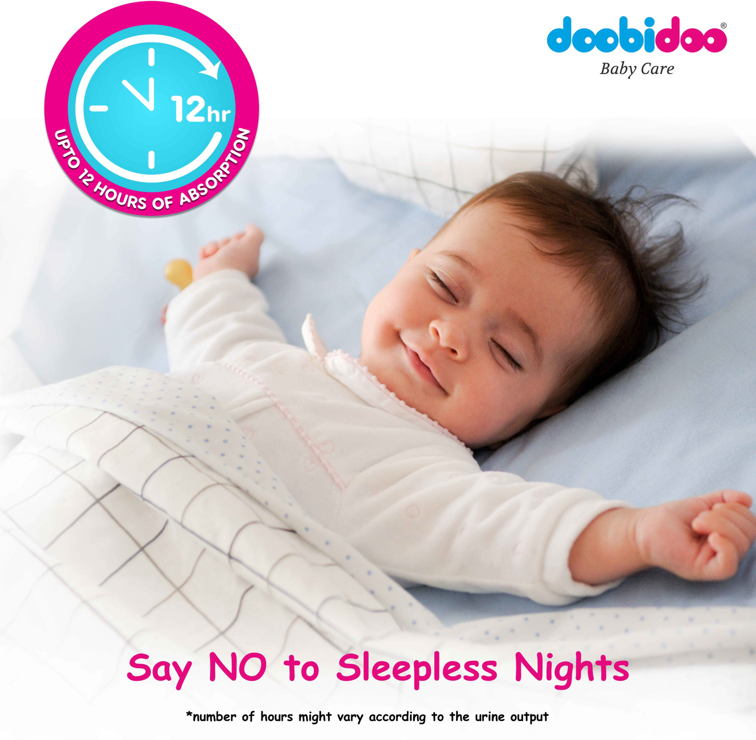 Image of Doobidoo BabyPants Medium Size Rash Free Soft Diapers Anti-Leak Highly Absorbent 7-12Kg Pant Diapers - M