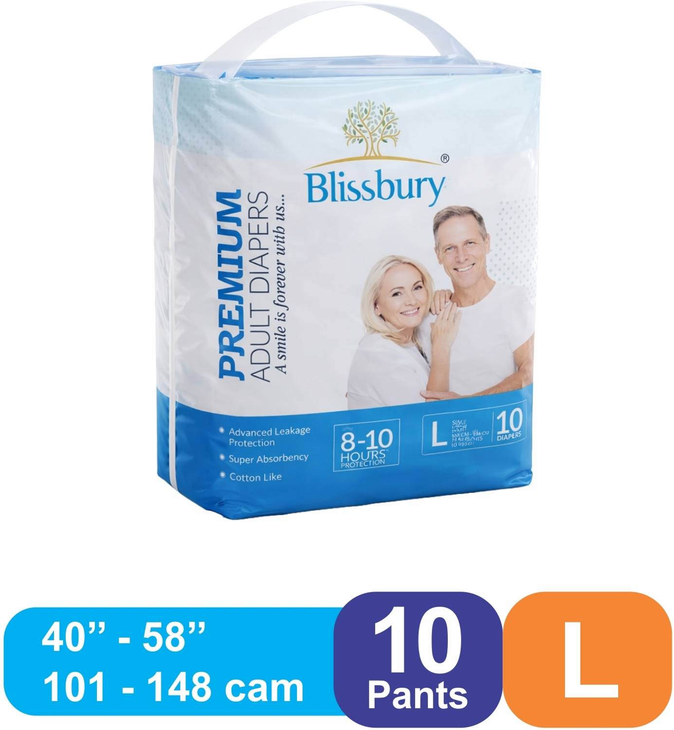 Blissbury Premium Tape Style | Pack of 1 | Adult Diapers Tape Diapers - L