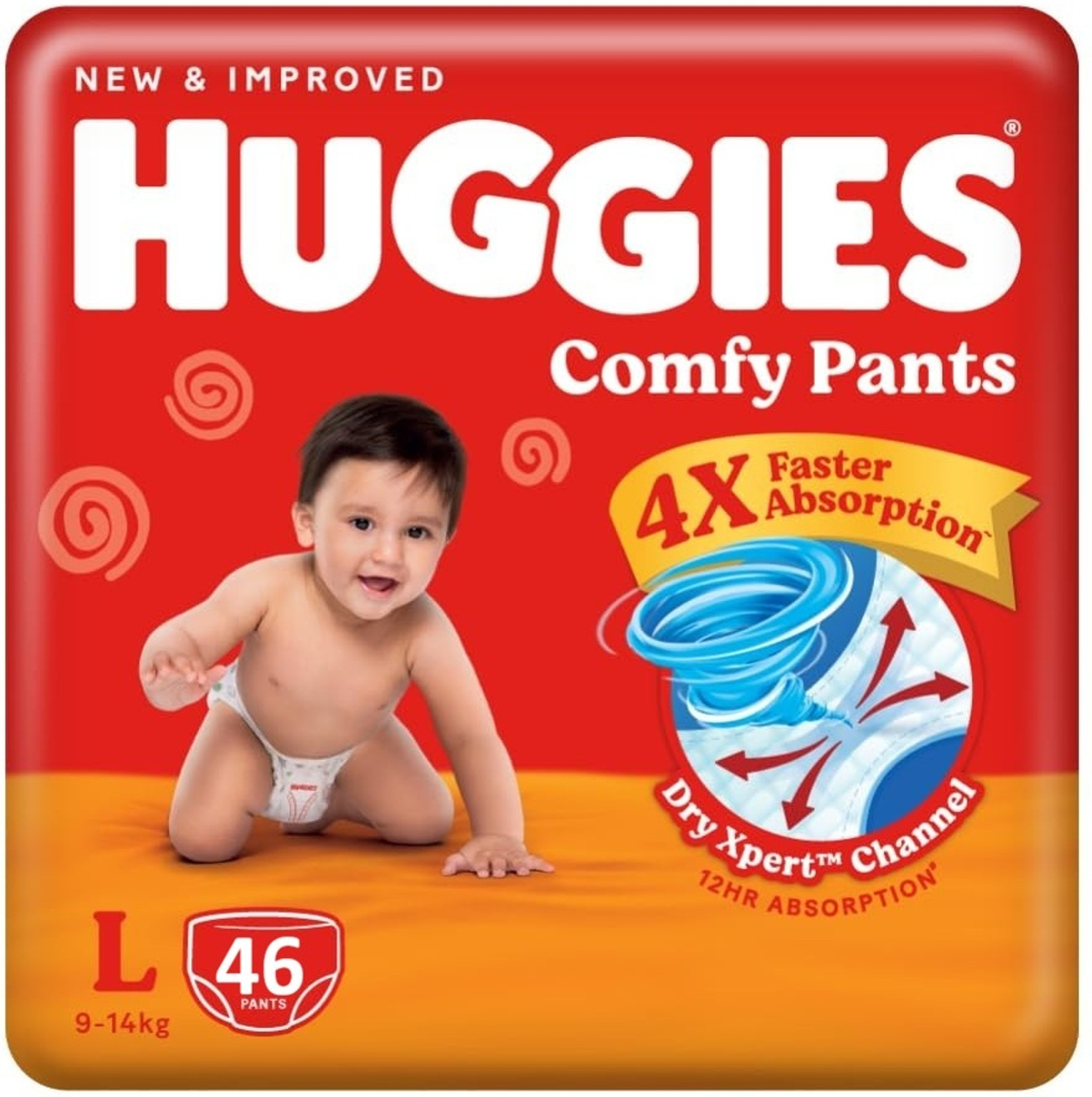 Huggies Comfy Pants Upto 4X Absorption Large (46 Pieces) - L