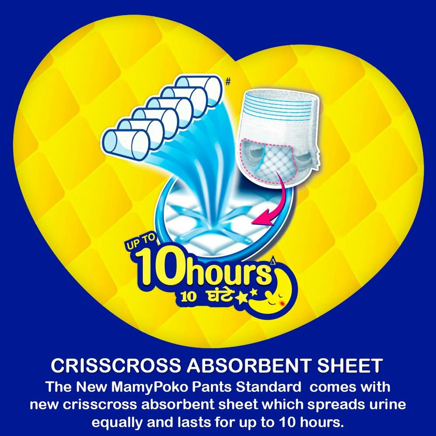 Image of MamyPoko Standard Pants Style Diaper upto 10 Hours Pack of 64 M223 Pant Diapers - M