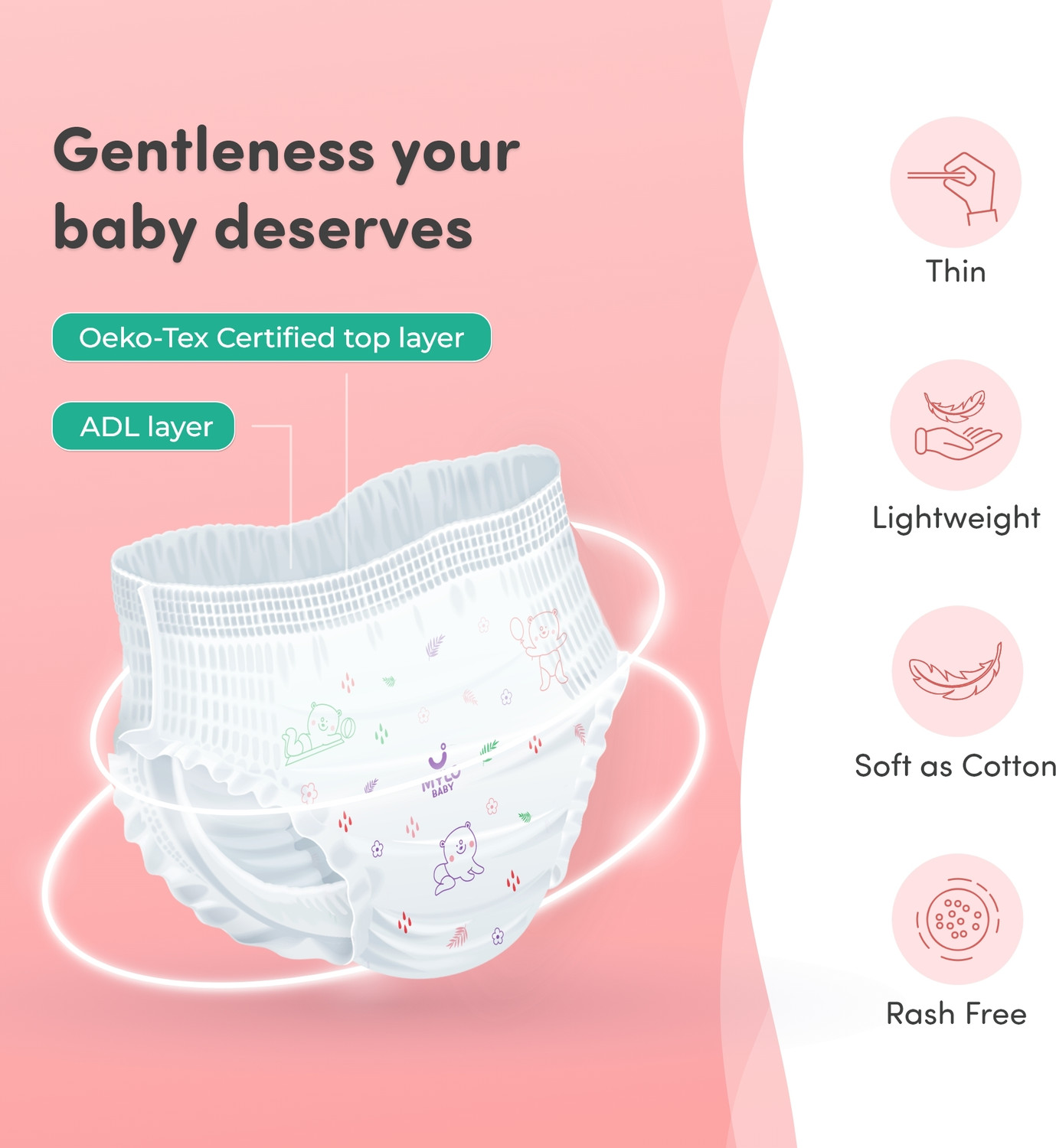 Image of MYLO Baby Diaper Pants | Super Absorbent with Aloe Vera | Leak Proof | Anti Rash - XXL