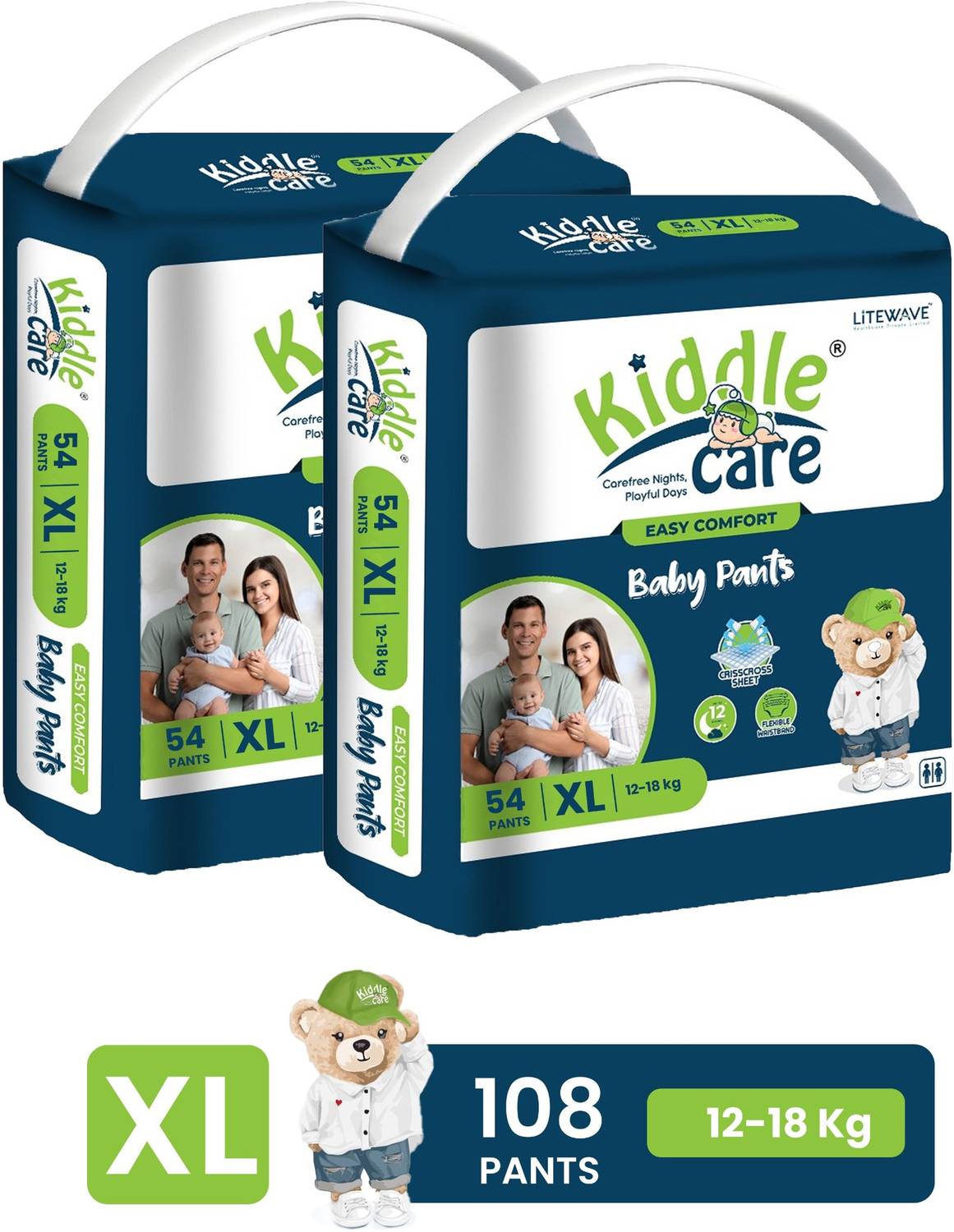 Kiddle Care Baby Diaper Pants XL Pack of 2 · 18 kg (36 kg total) - Image 1