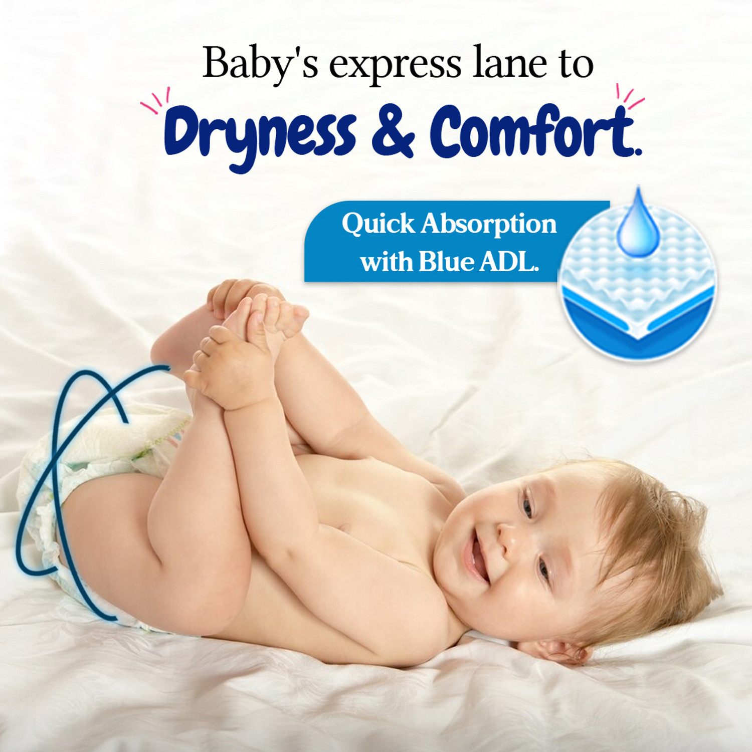 Image of TODDLES Comfy Baby Diaper Pants Upto 5 kg Combo of 2 with Quick Absorption Technology Pant Diapers - New Born