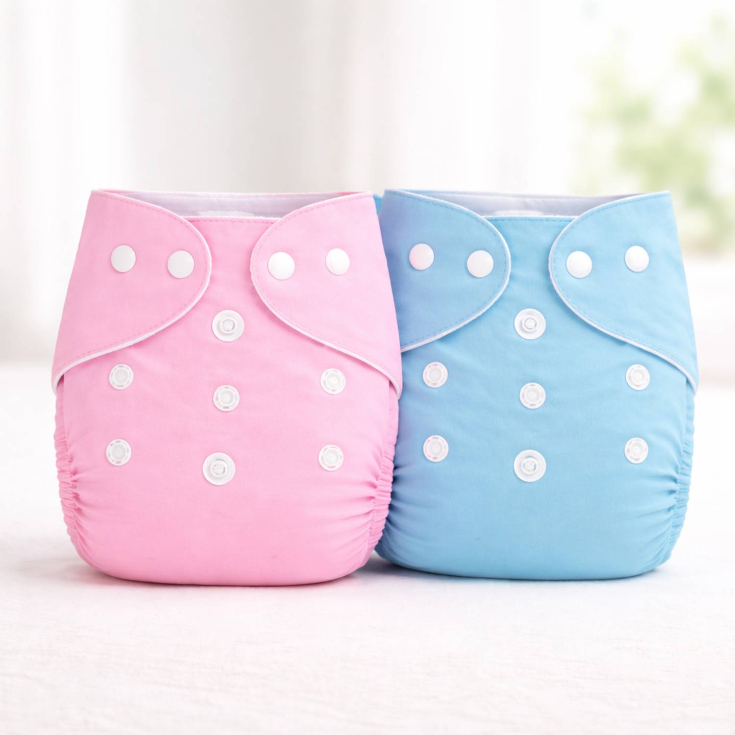 AAKAV Reusable Cloth Diapers for Babies (2 Diaper, 2 Inserts) Pant Diapers - S - M