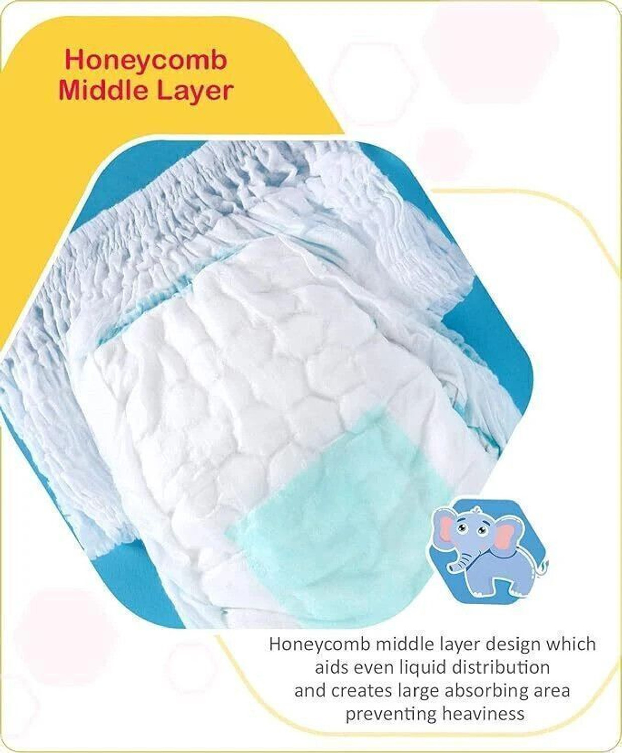 Image of babyhug Advanced Pant Style Diapers Pants ( Medium, 7-12 kg) Pant Diapers - M