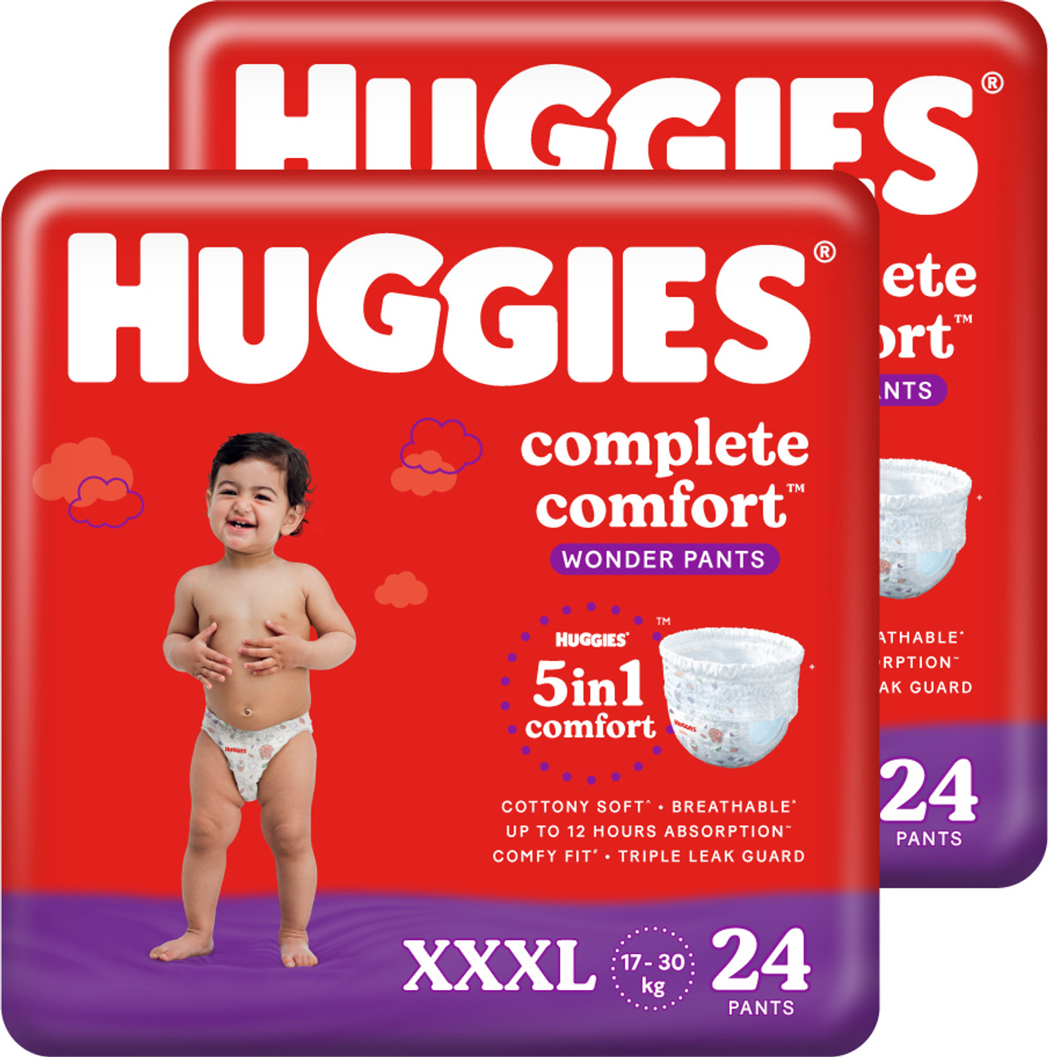 Image of Huggies Complete Comfort Wonder Pants Triple Extra Large - XXXL ( 48 pieces) Pant Diapers - XXXL