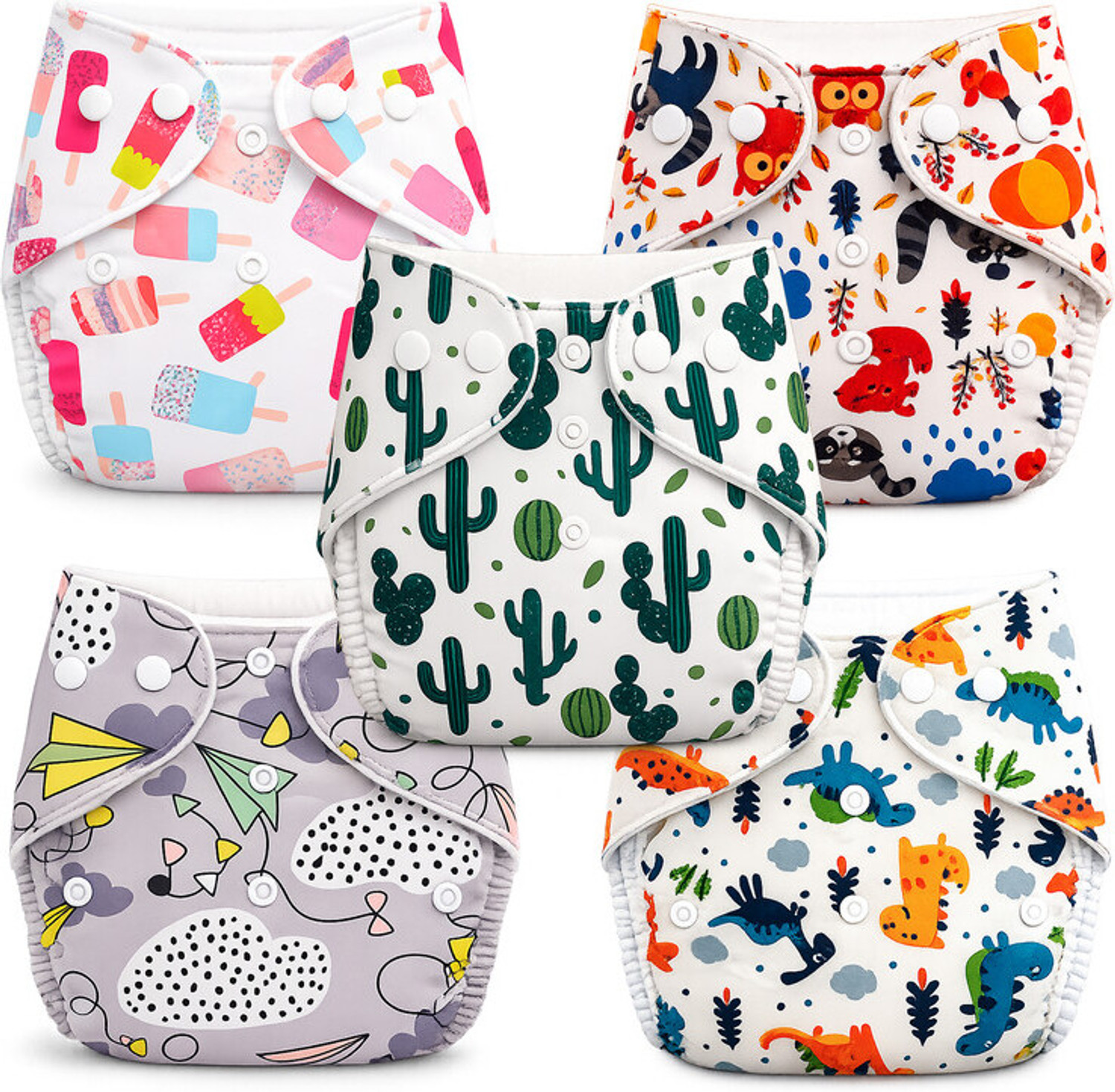 Image of MOMSARC Quick dry Baby Cloth Diapers 5 Pack