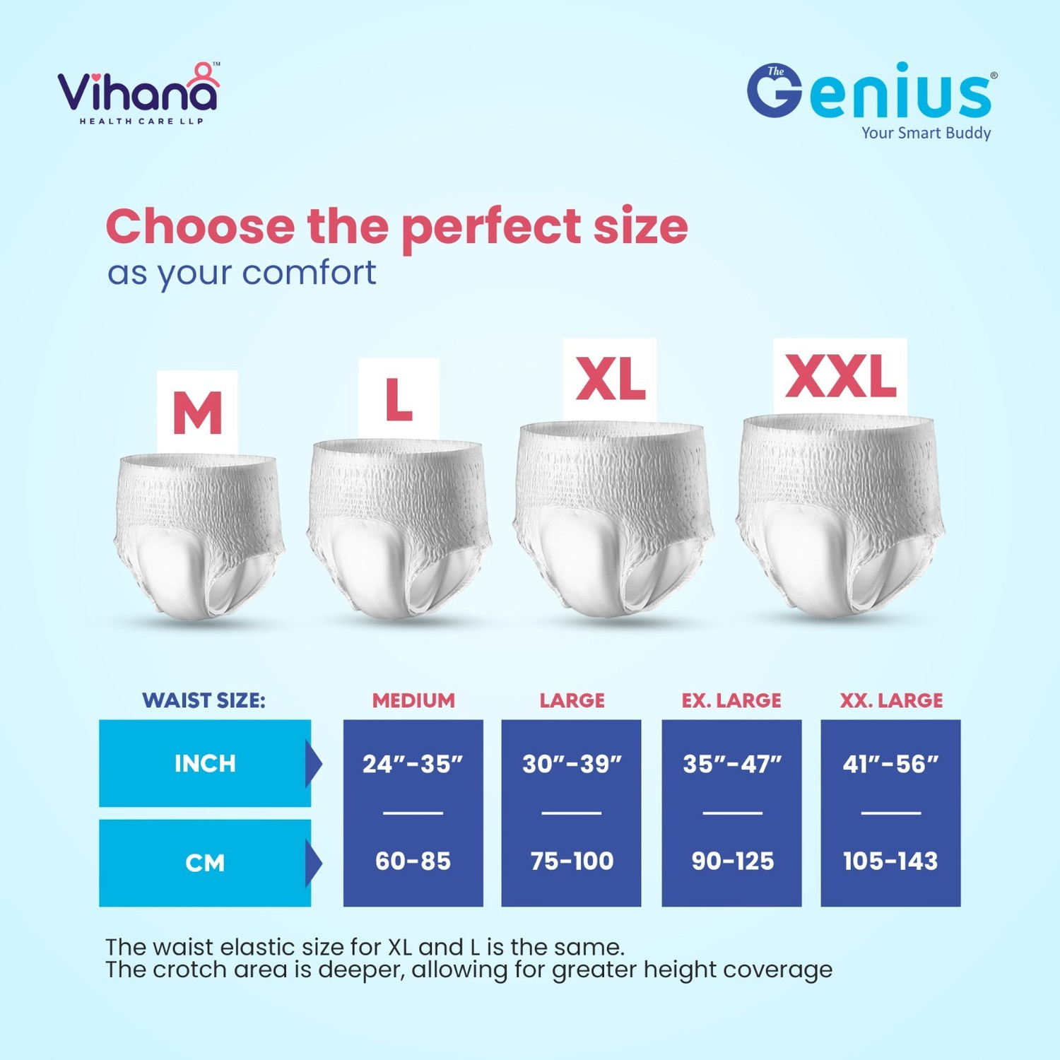 Image of thegenius Pant (41 inch-56 inch) Extra Soft for unisex Adult Diapers - XXL