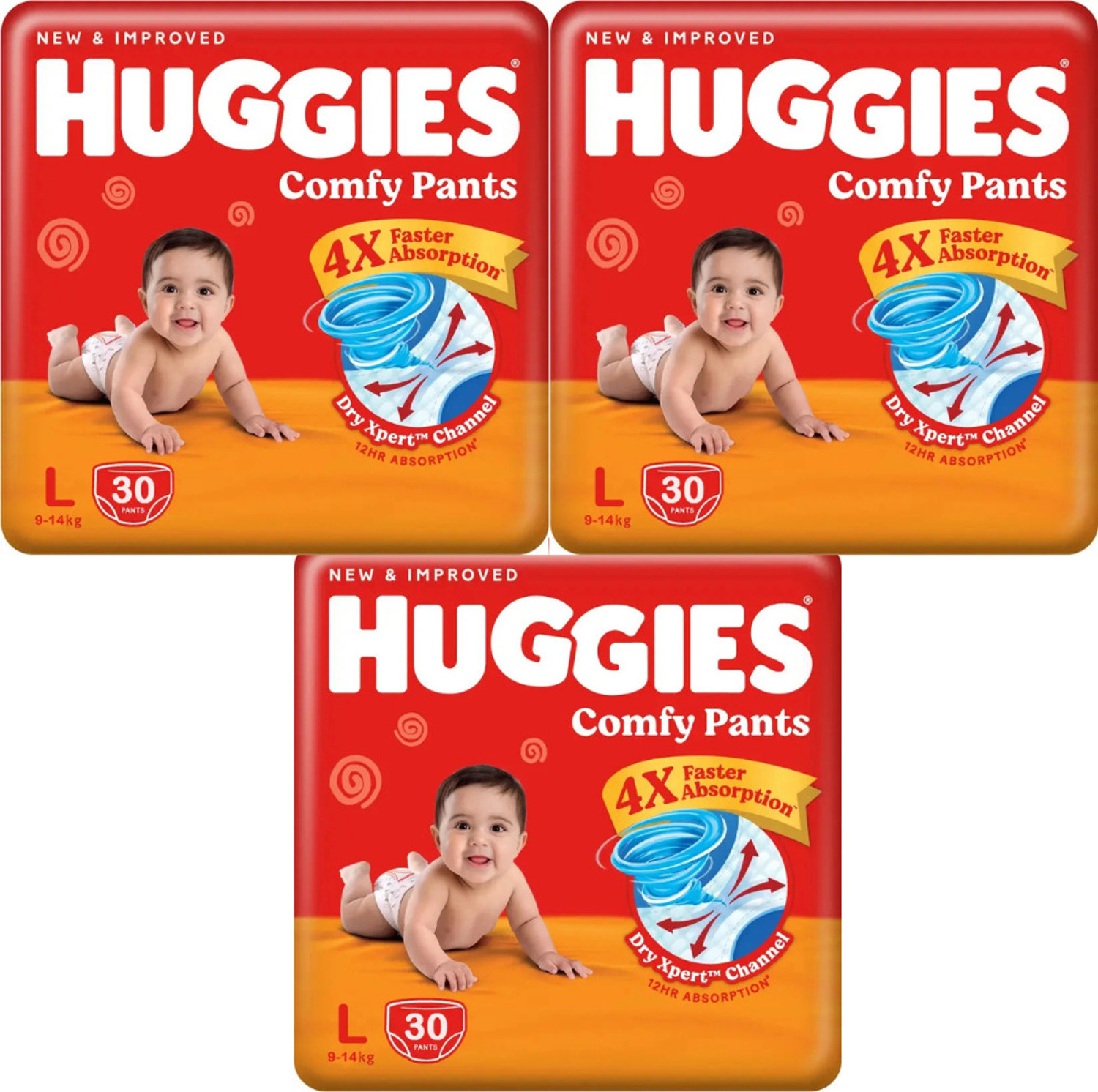 Image of Huggies Complete Comfort Wonder Pants, India's Fastest Absorbing Diaper - L