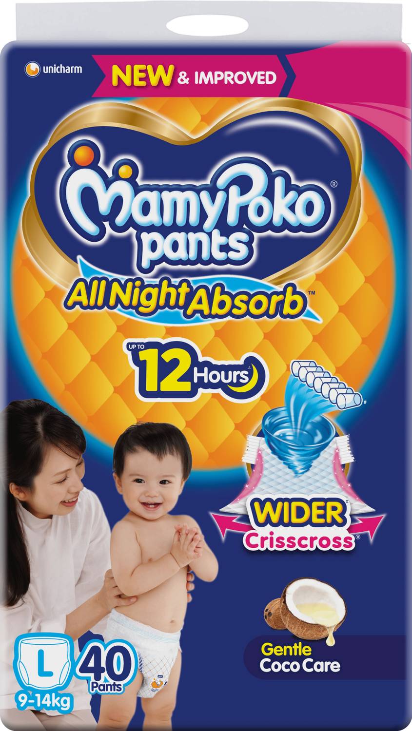 MamyPoko All Night Absorb Diapers Large Size 14 kg - Image 1