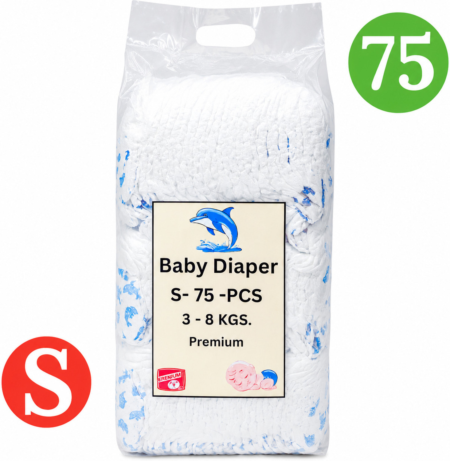 Image of 7 Soft Baby Diapers Pull-Up Pants Ultra-Soft, Breathable & Rash-Free Pant Diapers - S
