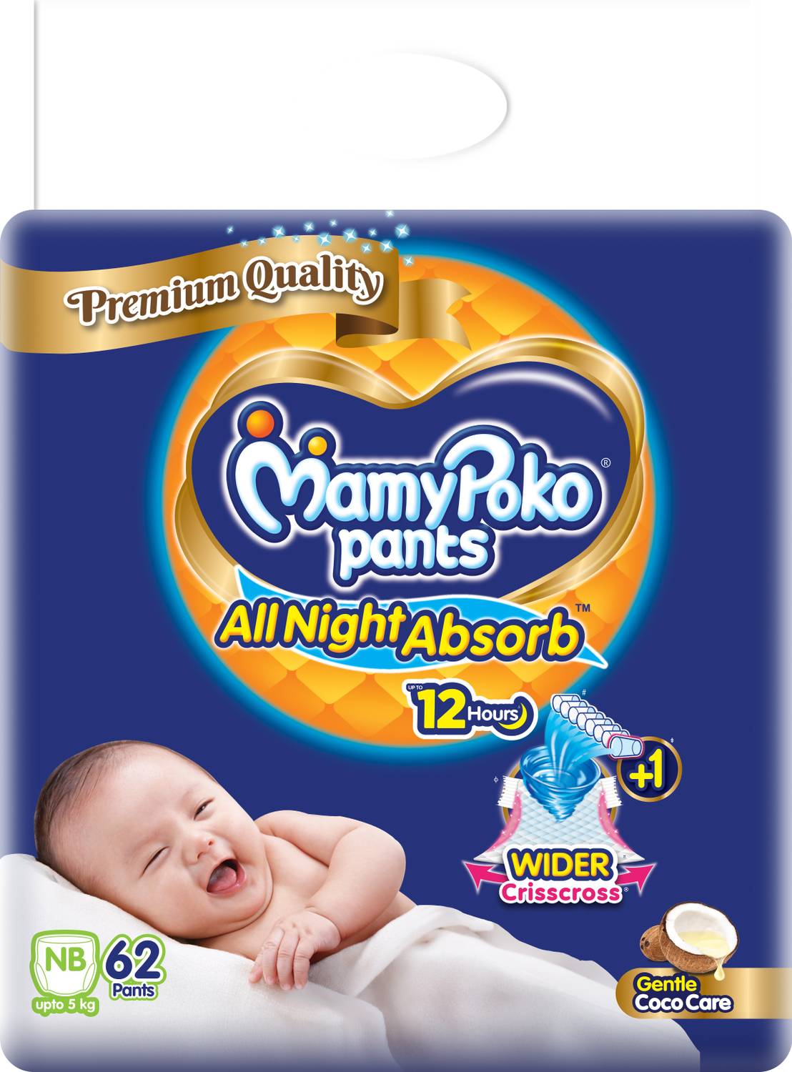 MamyPoko All Night Absorb Pant Diapers - New Born 5 kg - Image 1