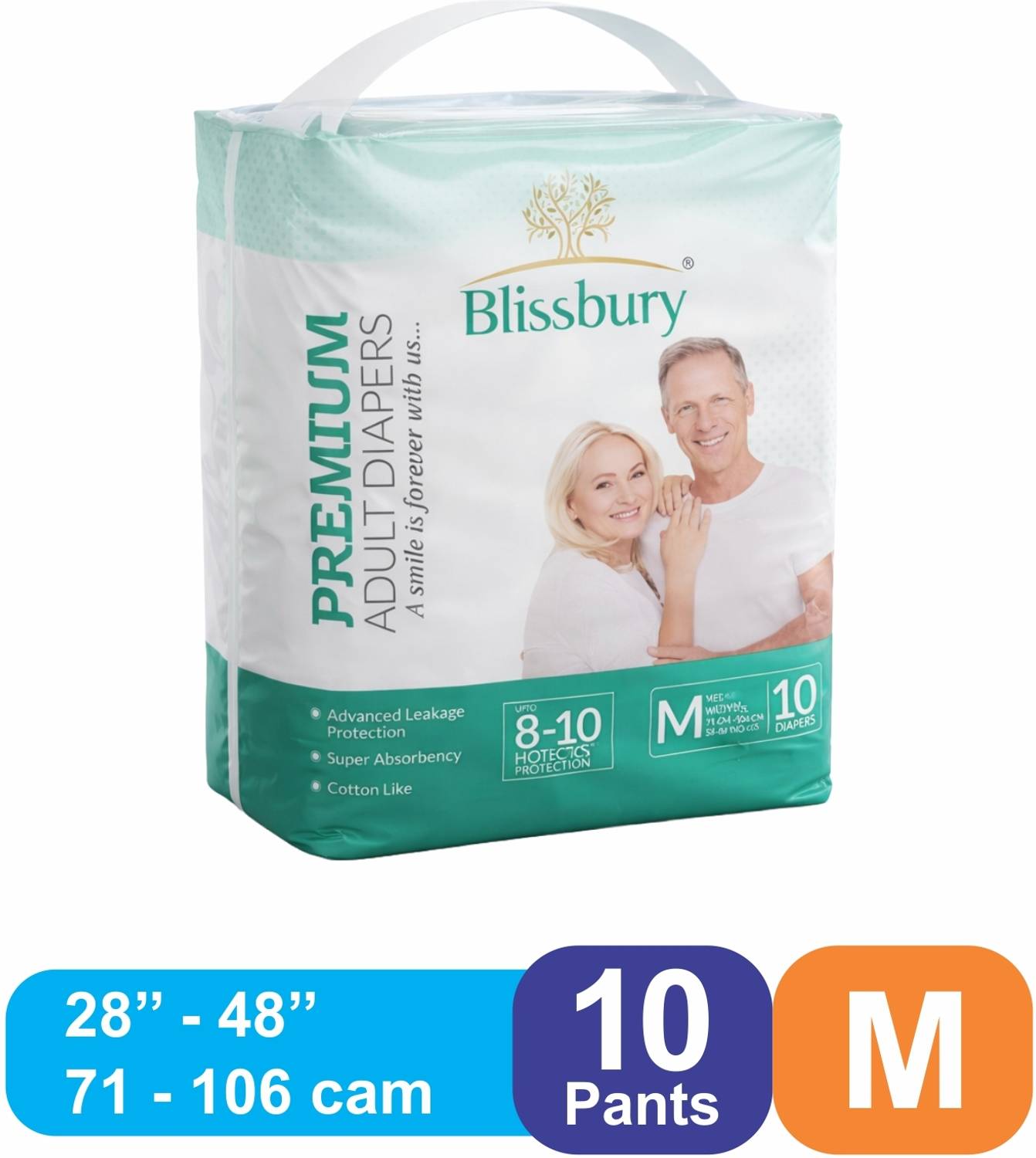 Blissbury Premium Tape Style | Pack of 1 | Adult Diapers Tape Diapers - M