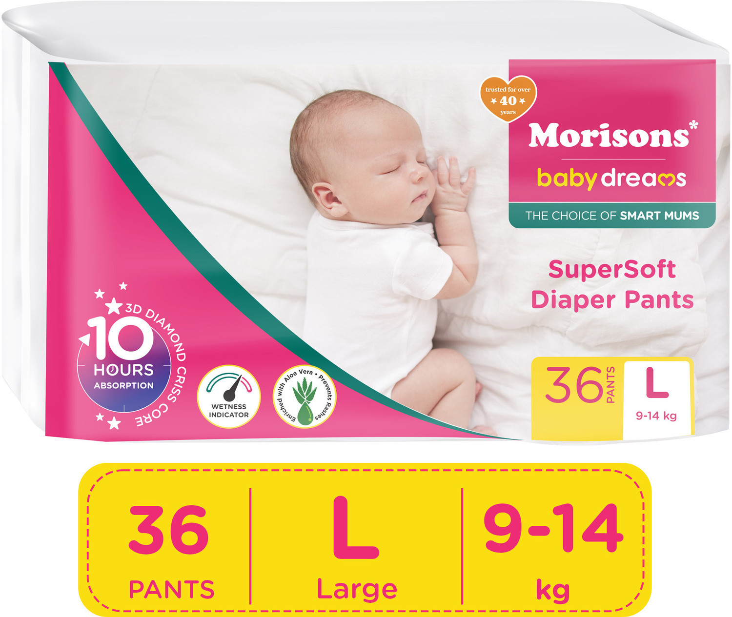 Image of Morisons Baby Dreams Super Soft Diaper Pants - Large - L