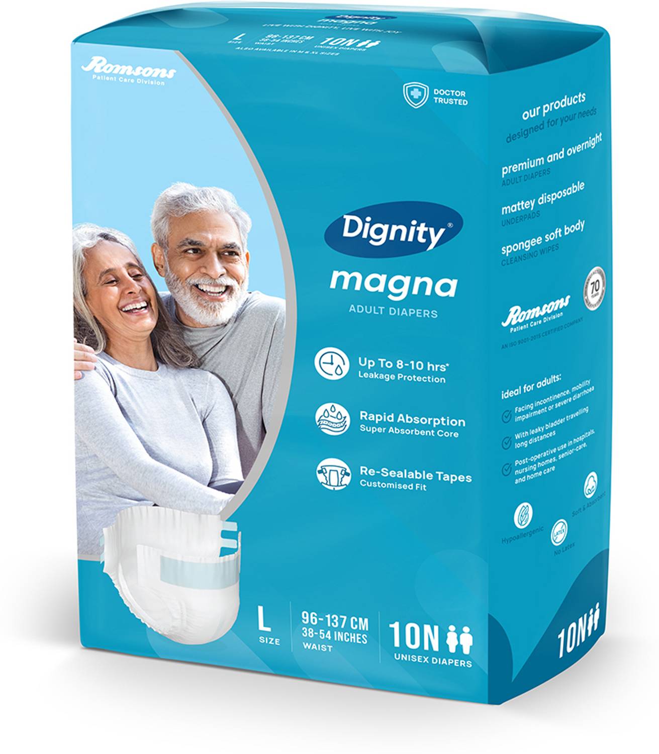 DIGNITY Magna Tape Style Adult Diapers - L (60 Pieces) - Image 4